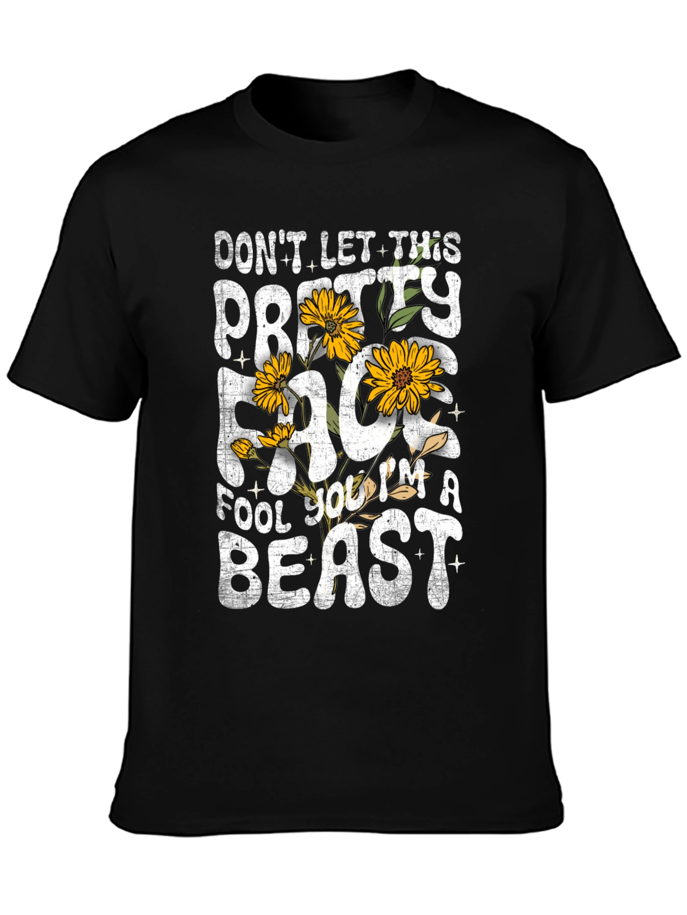 Pretty Face Beast Graphic T-Shirt - Black