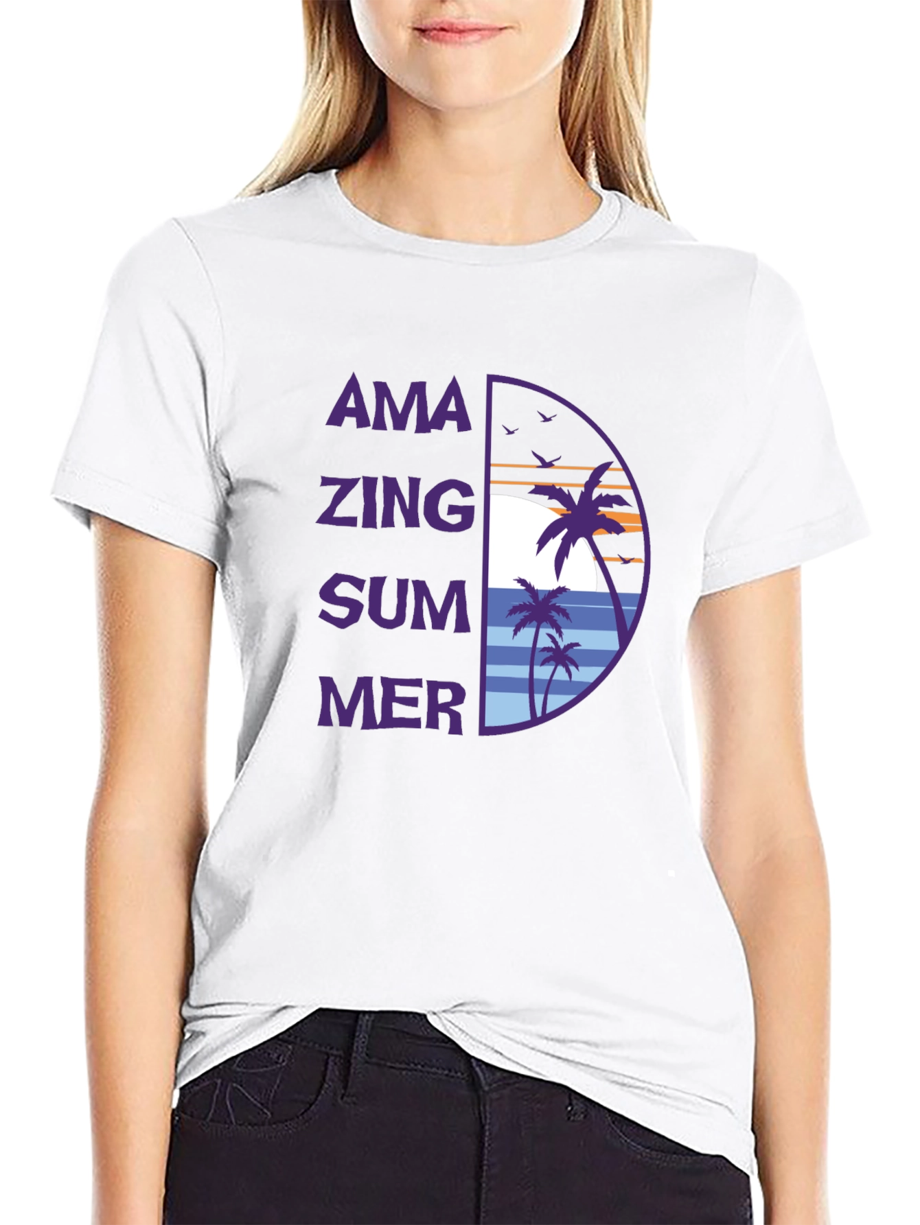 Amazing Summer Graphic T-Shirt -  Tropical Beach Design