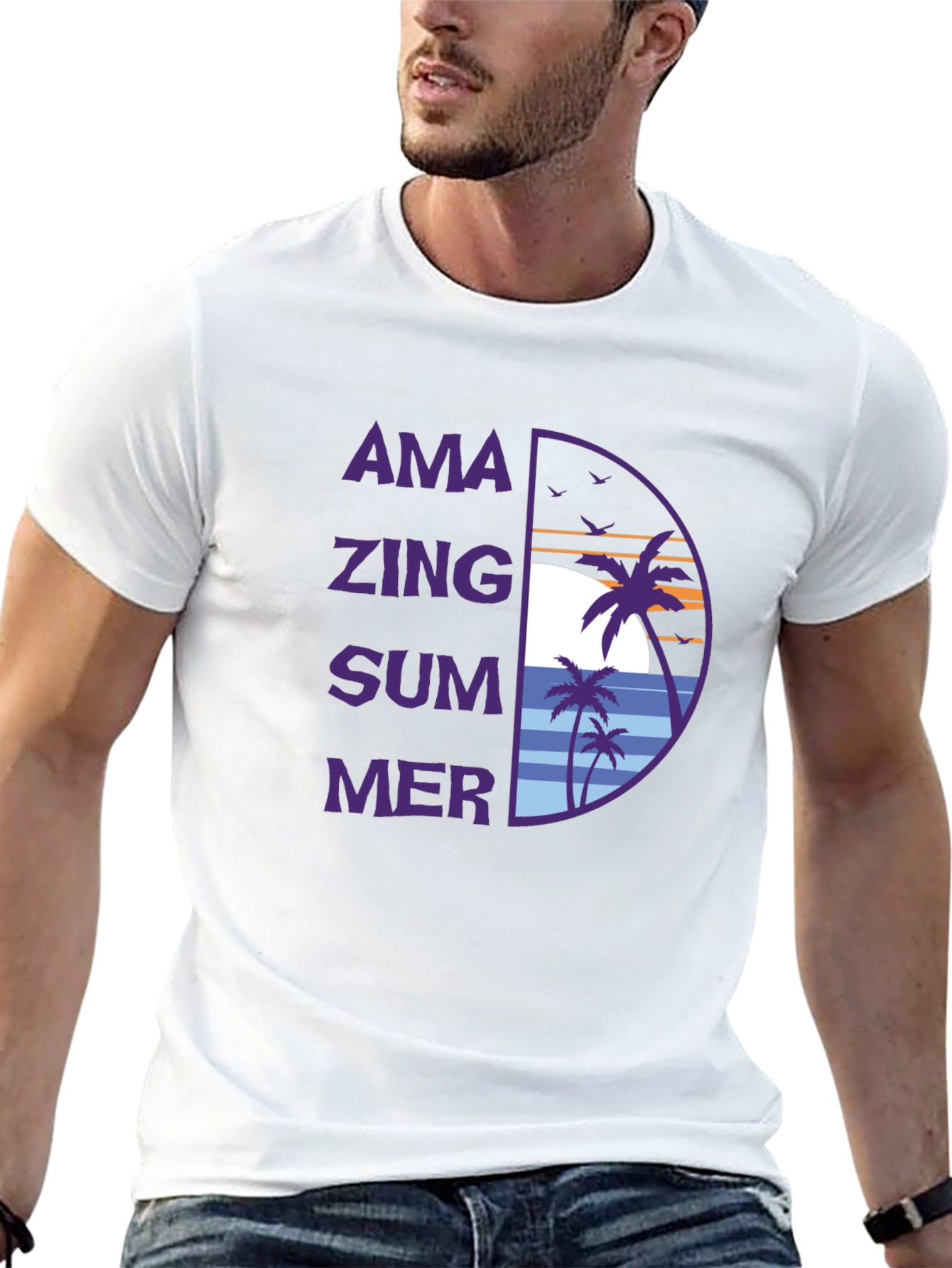 Amazing Summer Graphic T-Shirt -  Tropical Beach Design