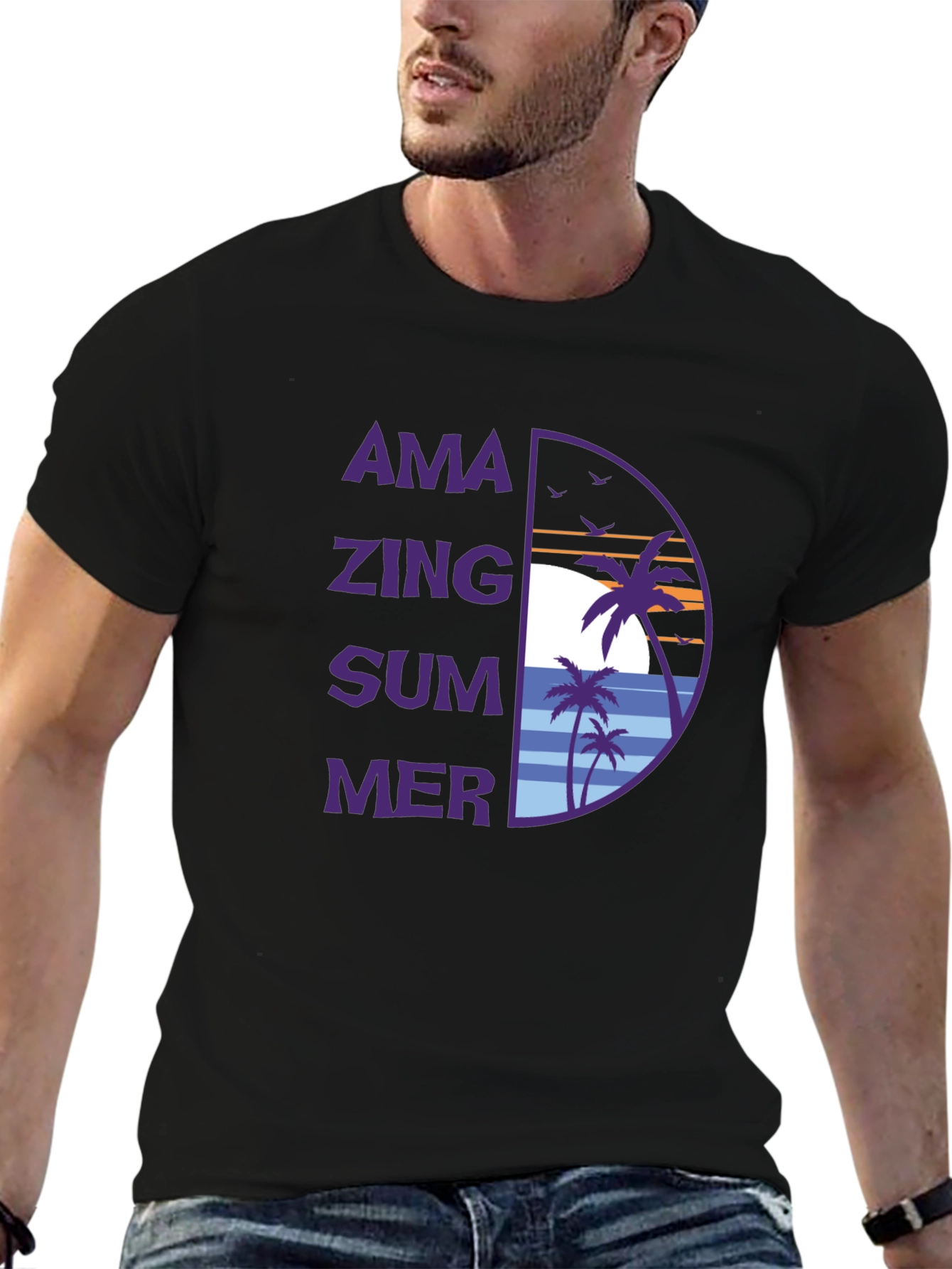Amazing Summer Graphic T-Shirt -  Tropical Beach Design