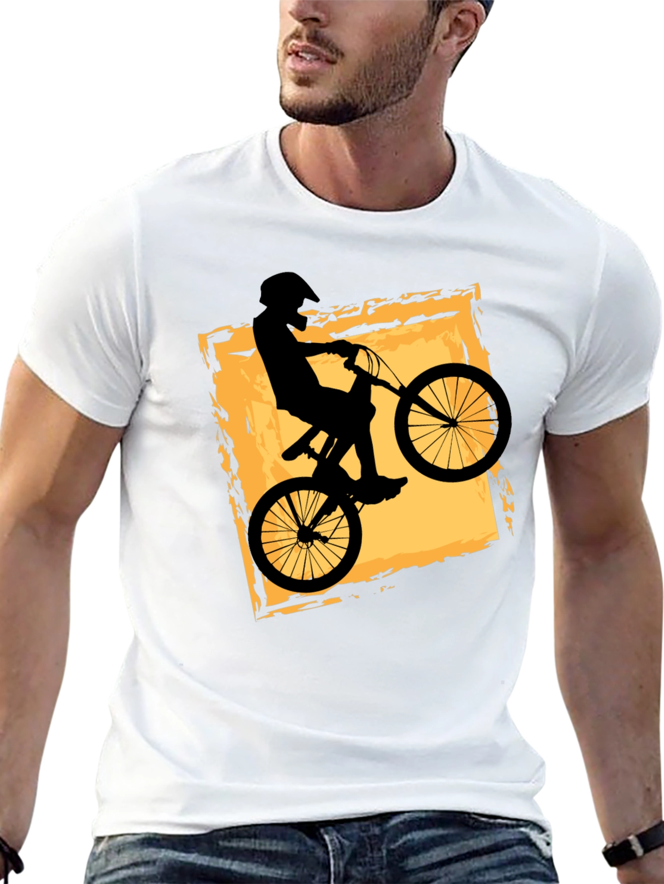 Mens Black BMX Bike Graphic T-Shirt