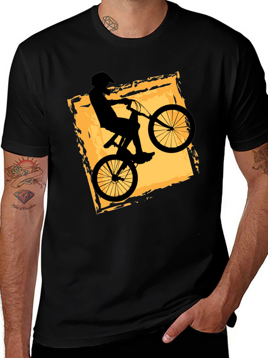 Mens Black BMX Bike Graphic T-Shirt