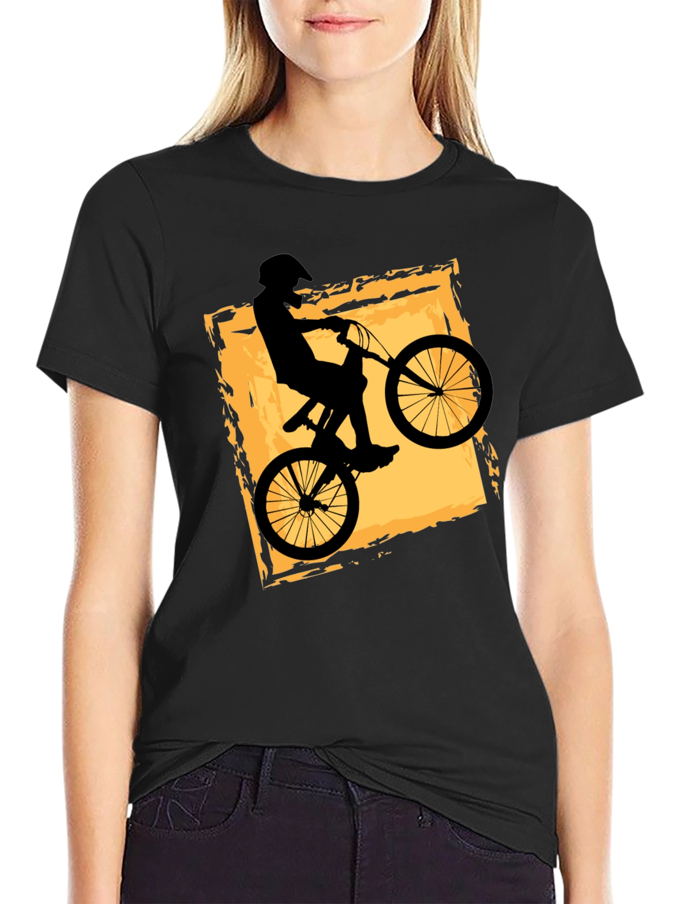 Mens Black BMX Bike Graphic T-Shirt