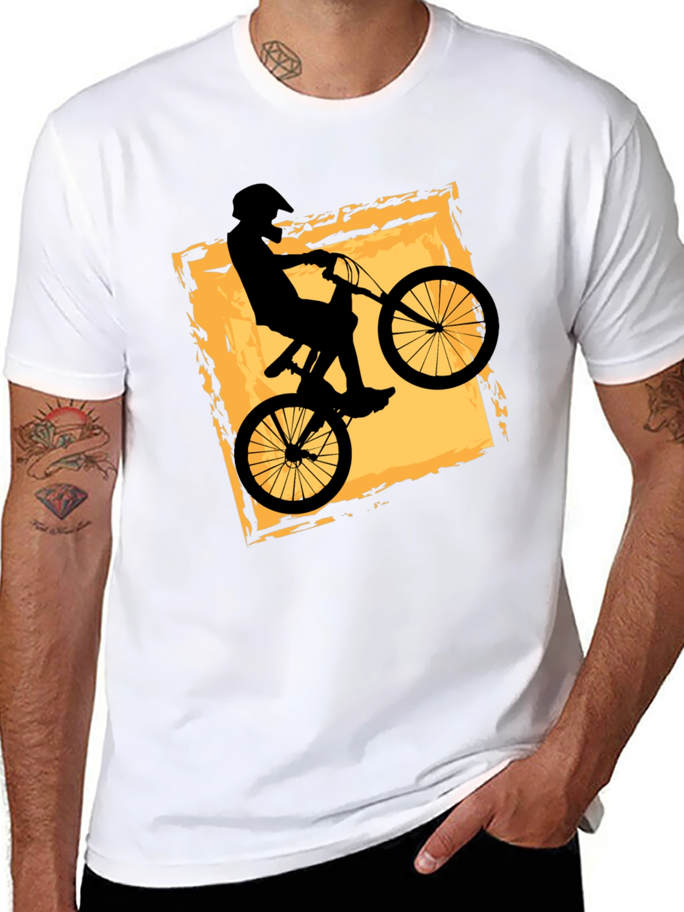 Mens Black BMX Bike Graphic T-Shirt