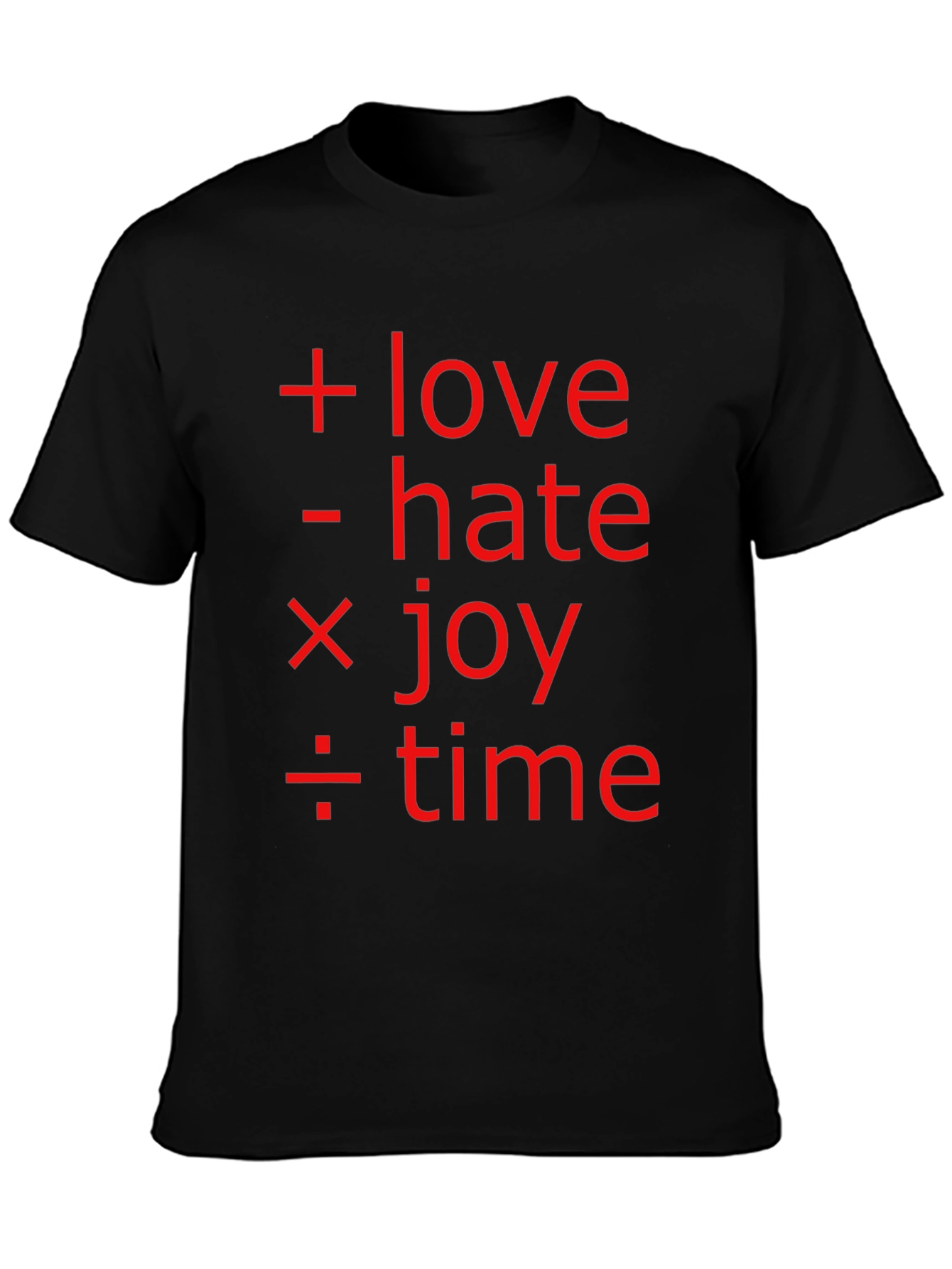 Love Hate Joy Time Equation Graphic T-Shirt