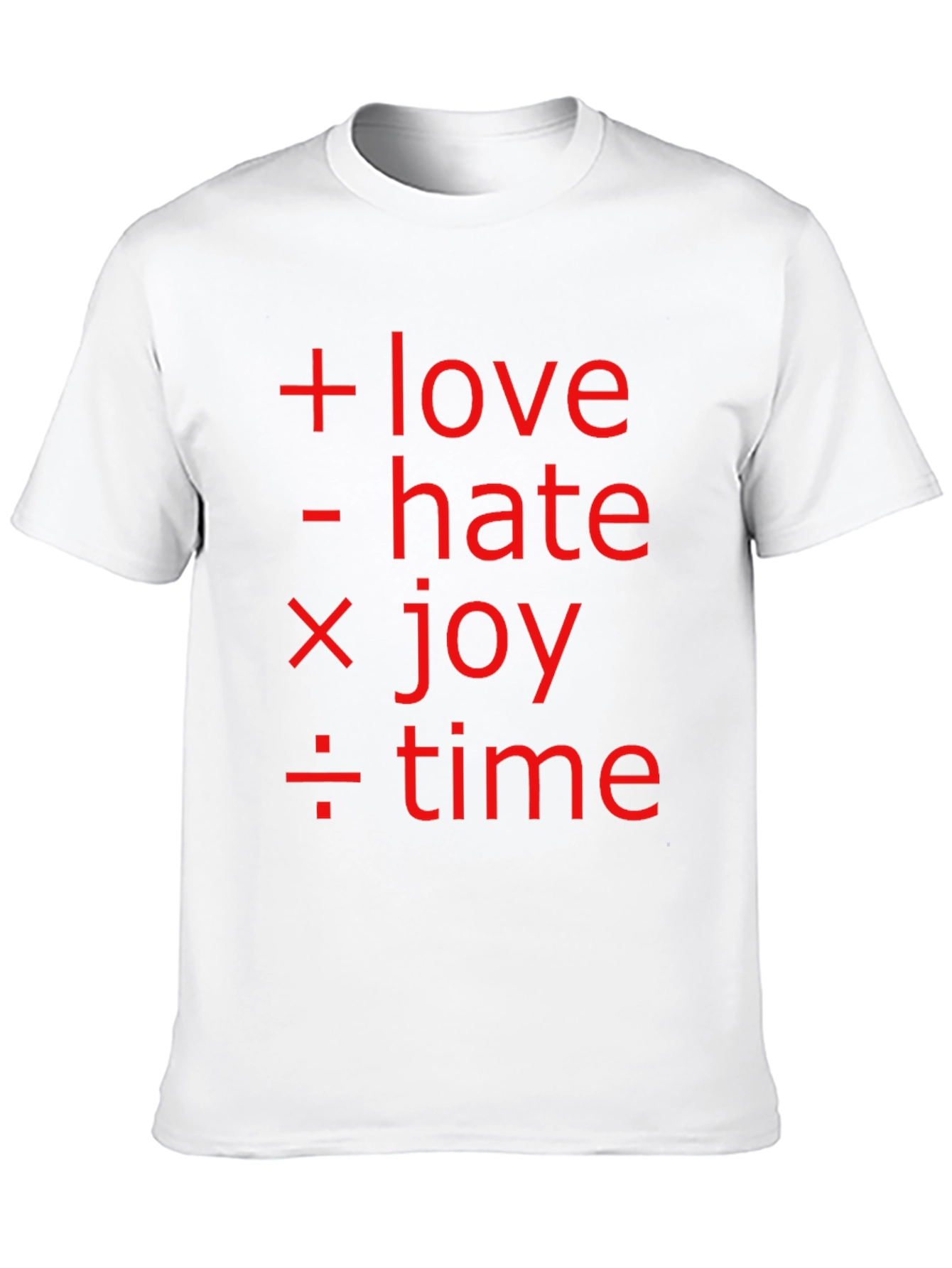 Love Hate Joy Time Equation Graphic T-Shirt