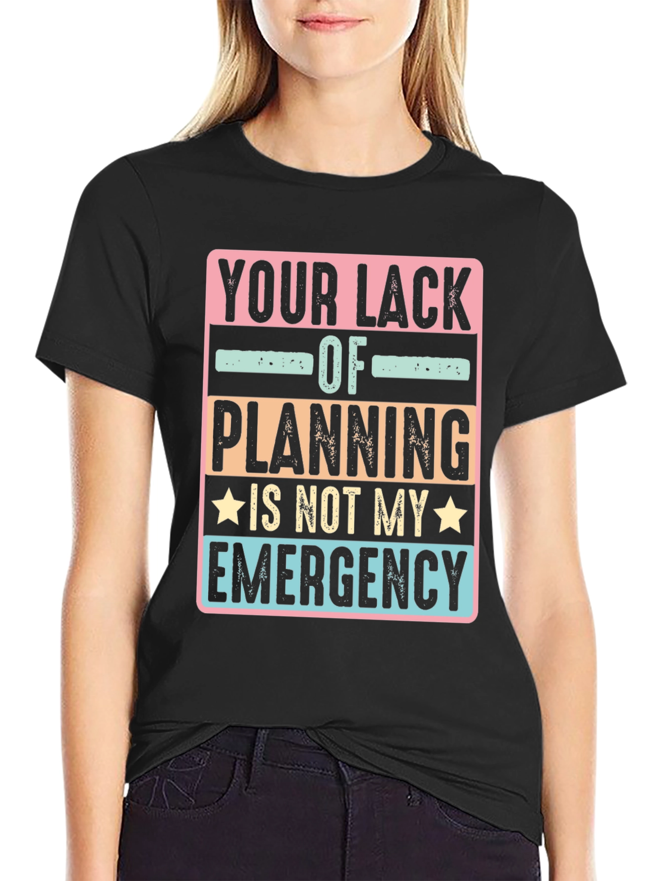 Funny Not My Emergency Graphic Tee - Black