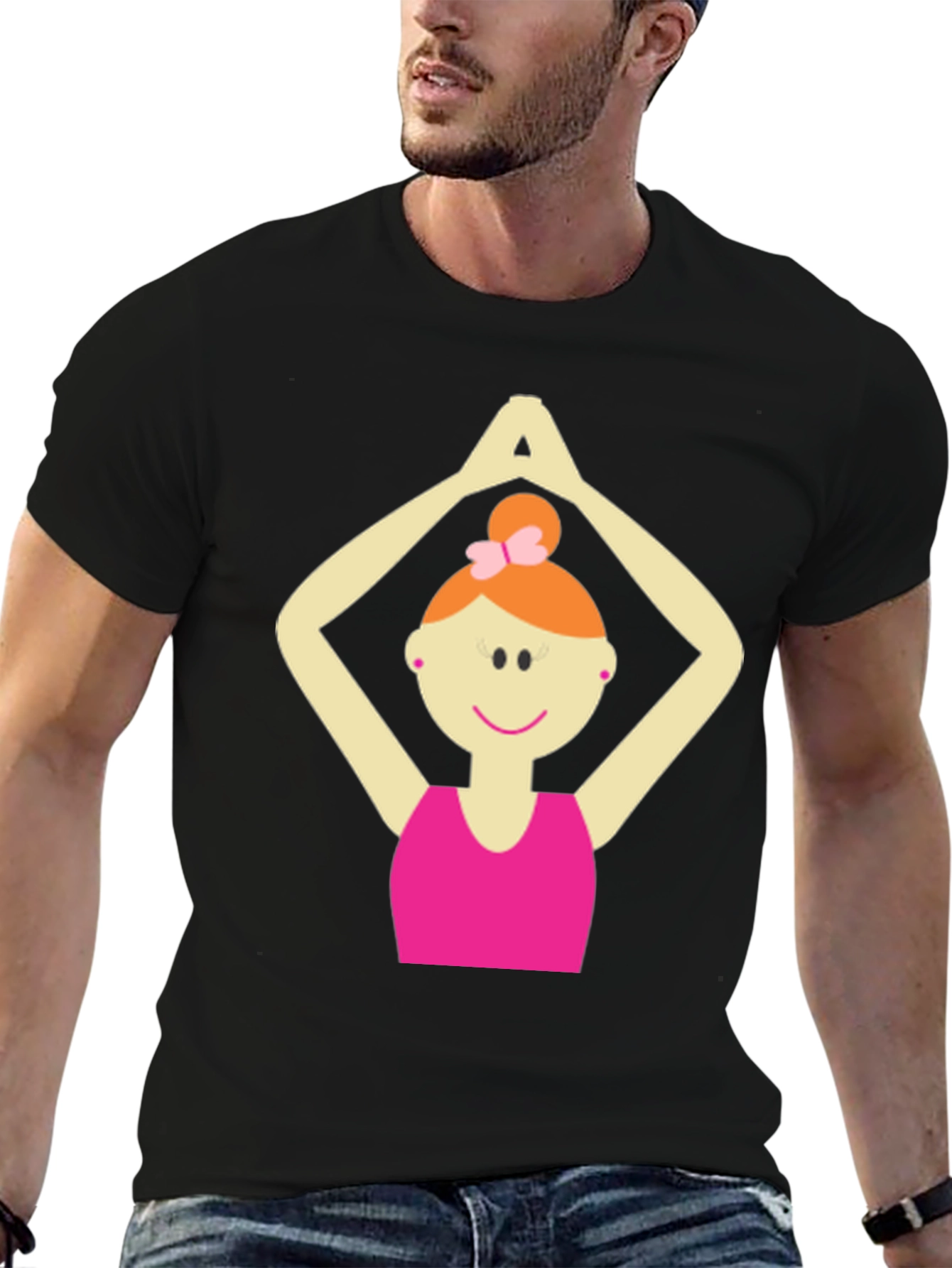 Yoga Girl Graphic Black T-Shirt