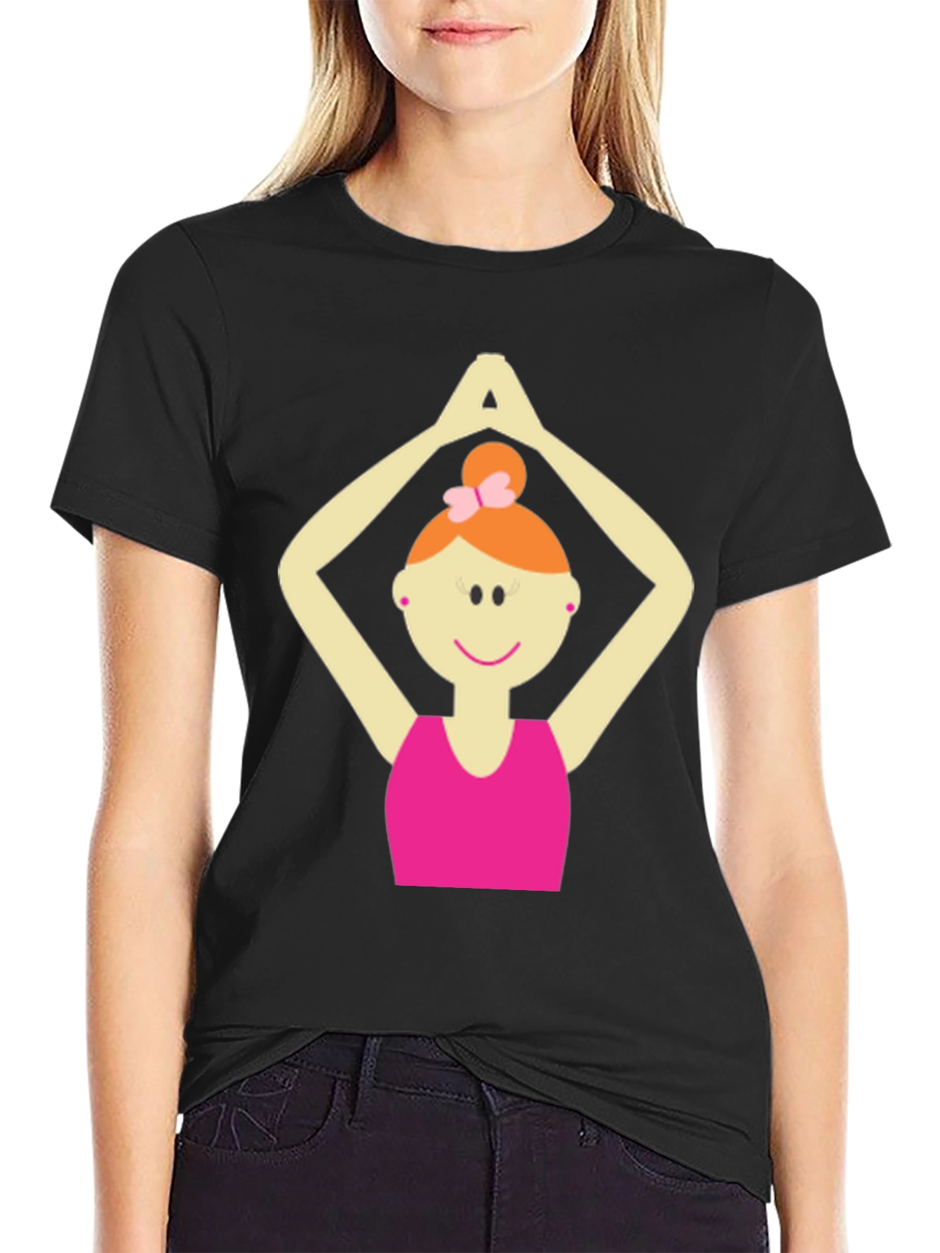 Yoga Girl Graphic Black T-Shirt