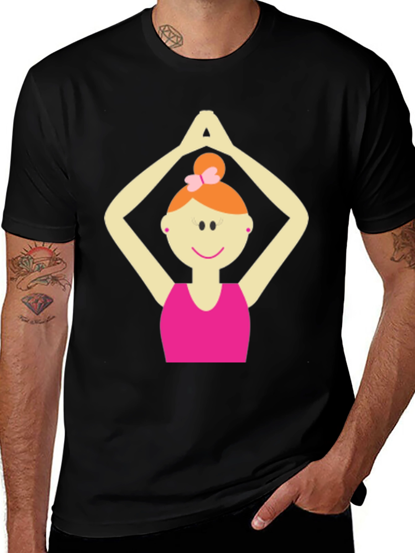 Yoga Girl Graphic Black T-Shirt
