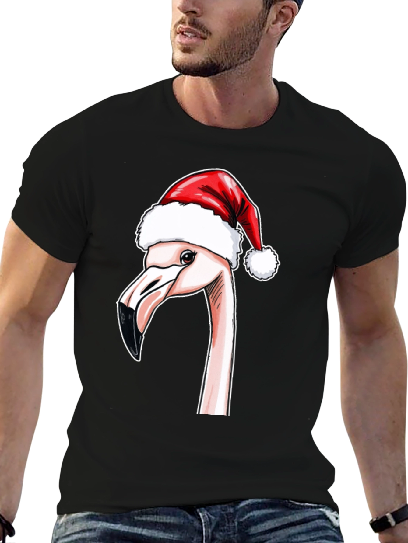 Festive Flamingo T-Shirt - Holiday Cheer