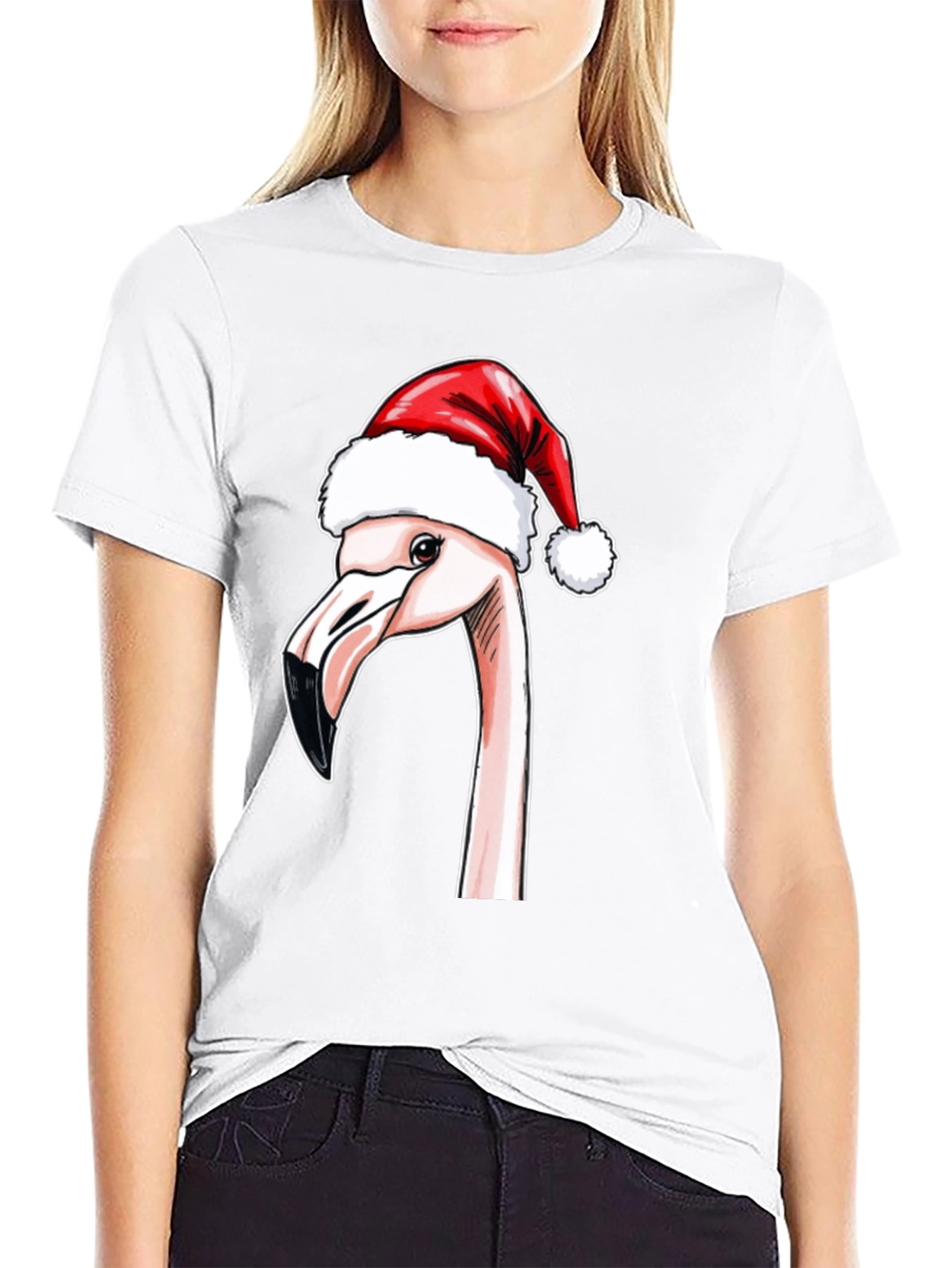 Festive Flamingo T-Shirt - Holiday Cheer