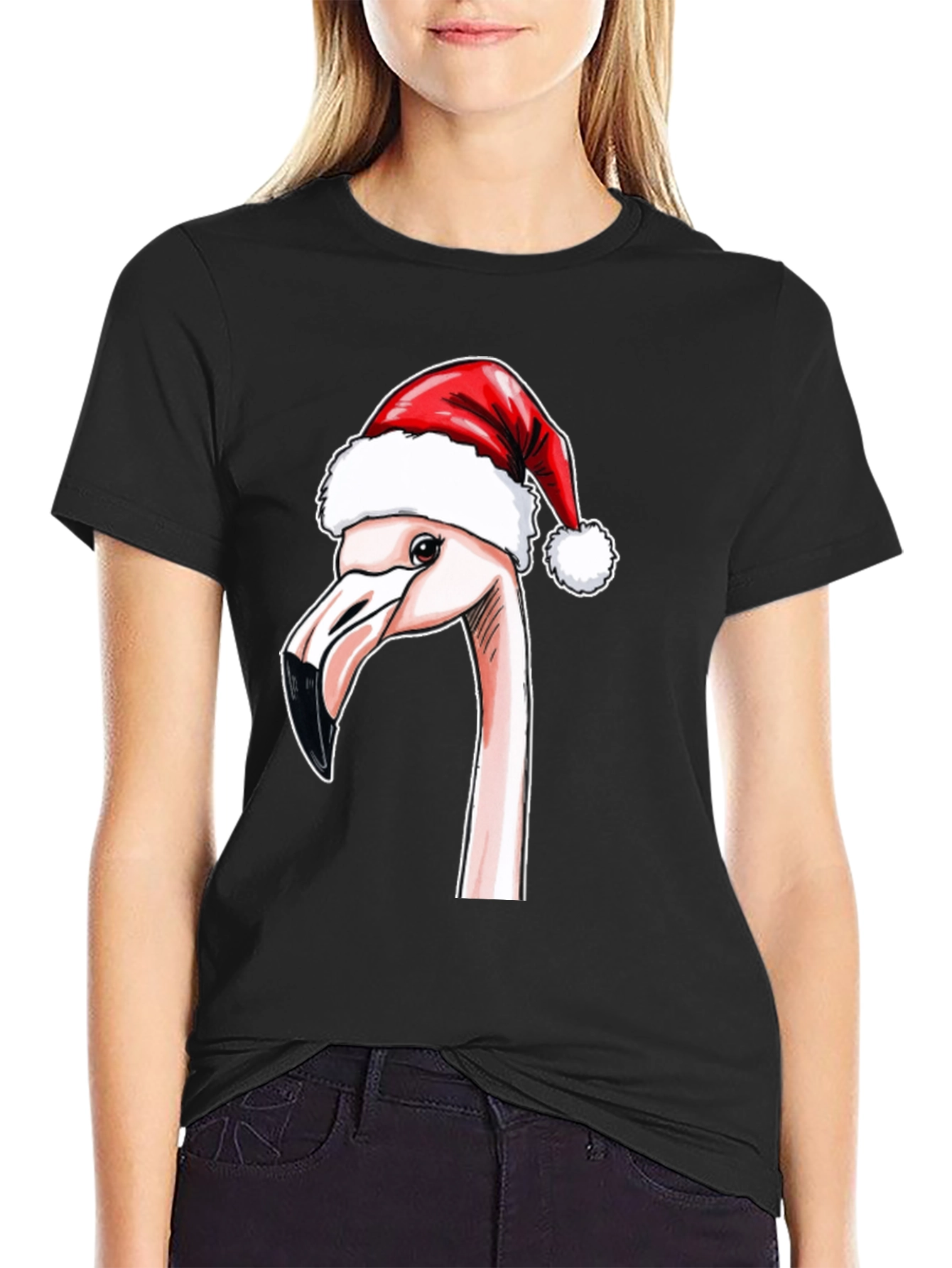Festive Flamingo T-Shirt - Holiday Cheer