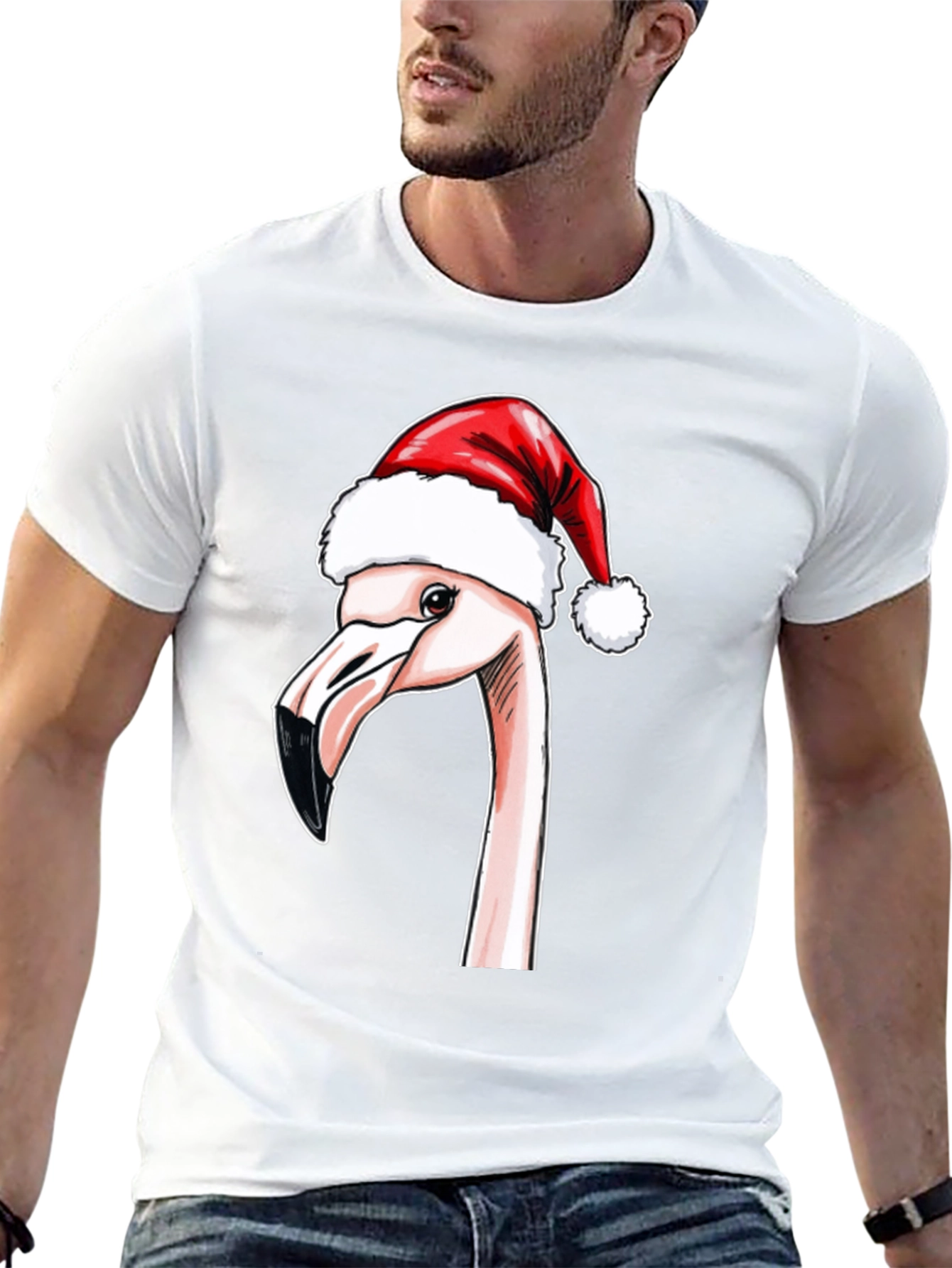 Festive Flamingo T-Shirt - Holiday Cheer