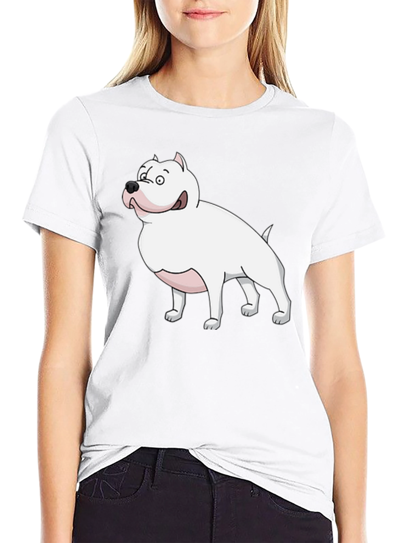 Cartoon Dog Graphic Tee - Mens Black T-Shirt