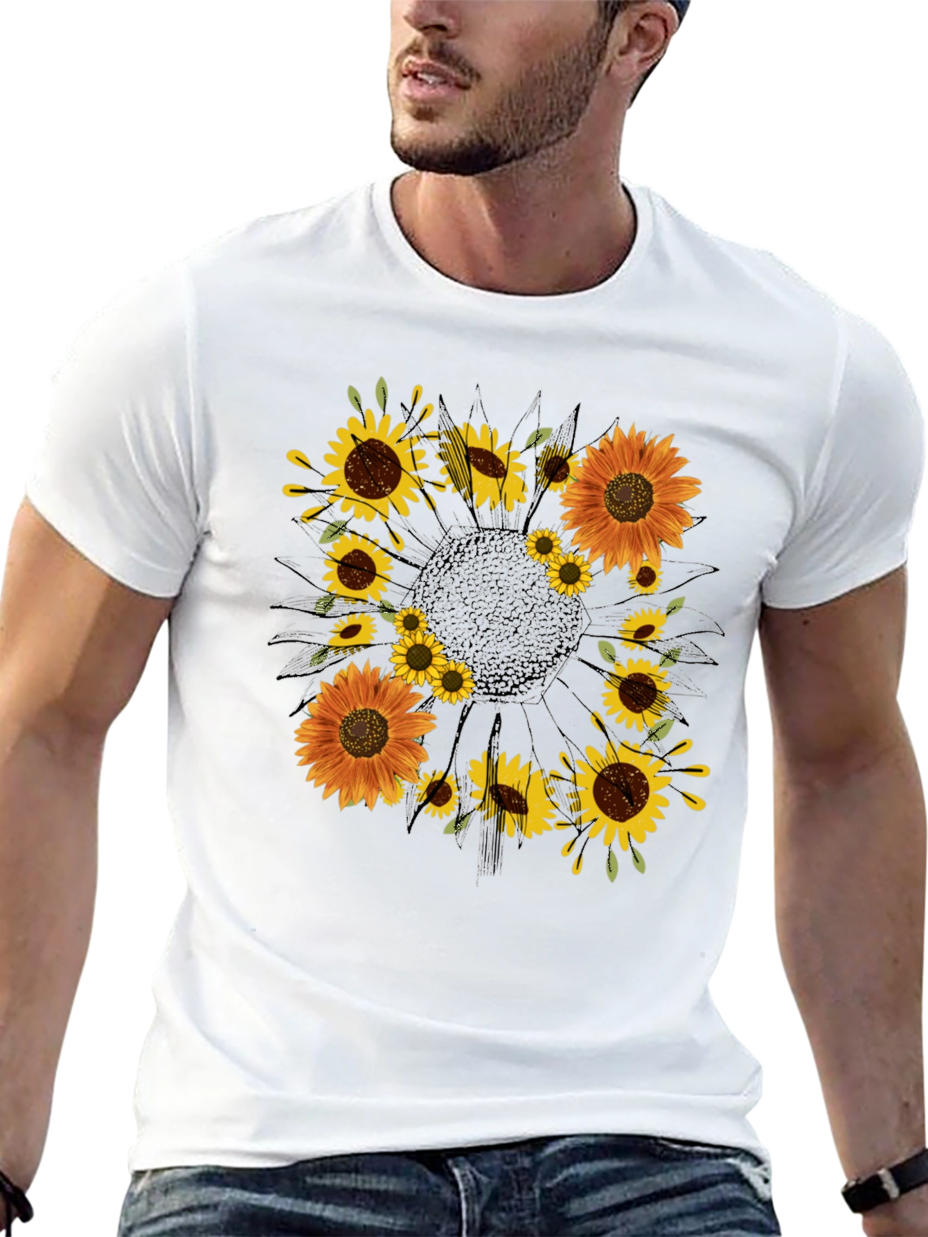 Sunflower Graphic Black T-Shirt