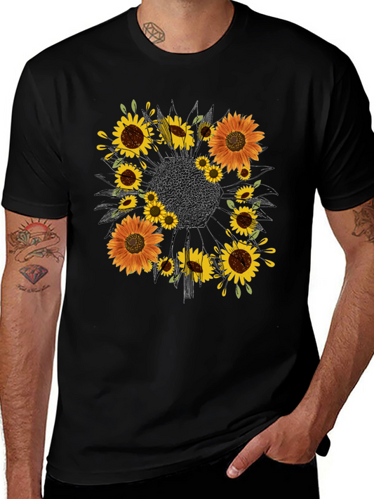 Sunflower Graphic Black T-Shirt