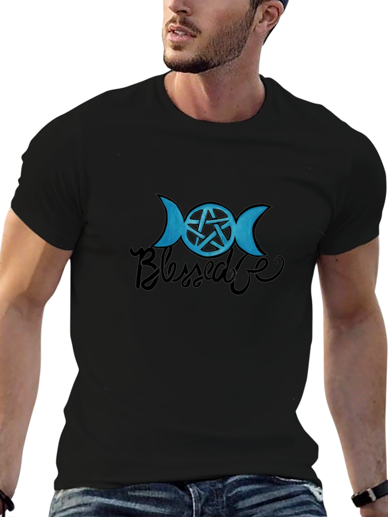 Blessed Be Wiccan T-Shirt - Black - Pagan Pentacle