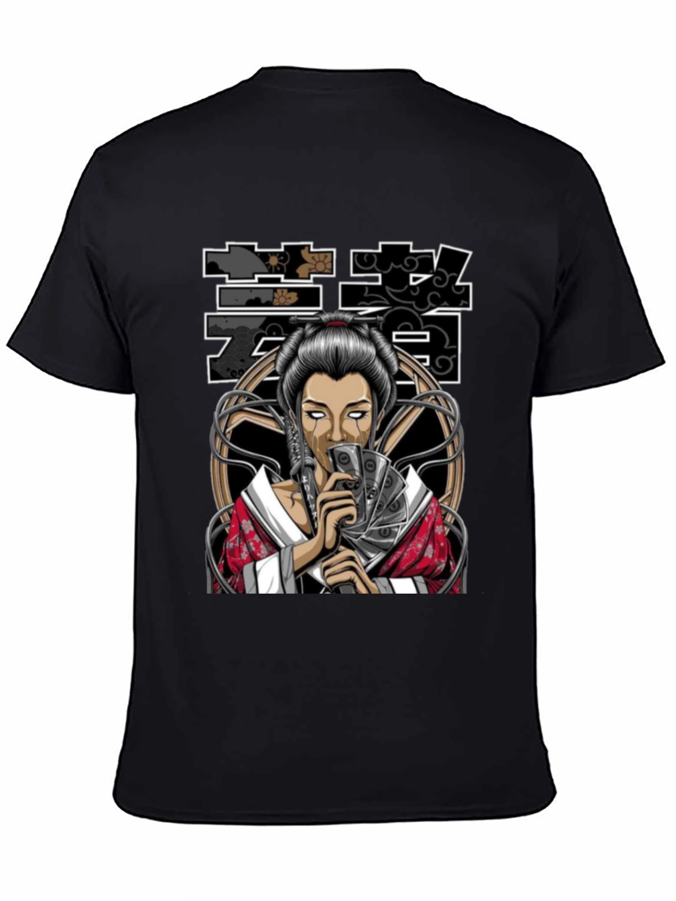 Geisha Art Black T-Shirt
