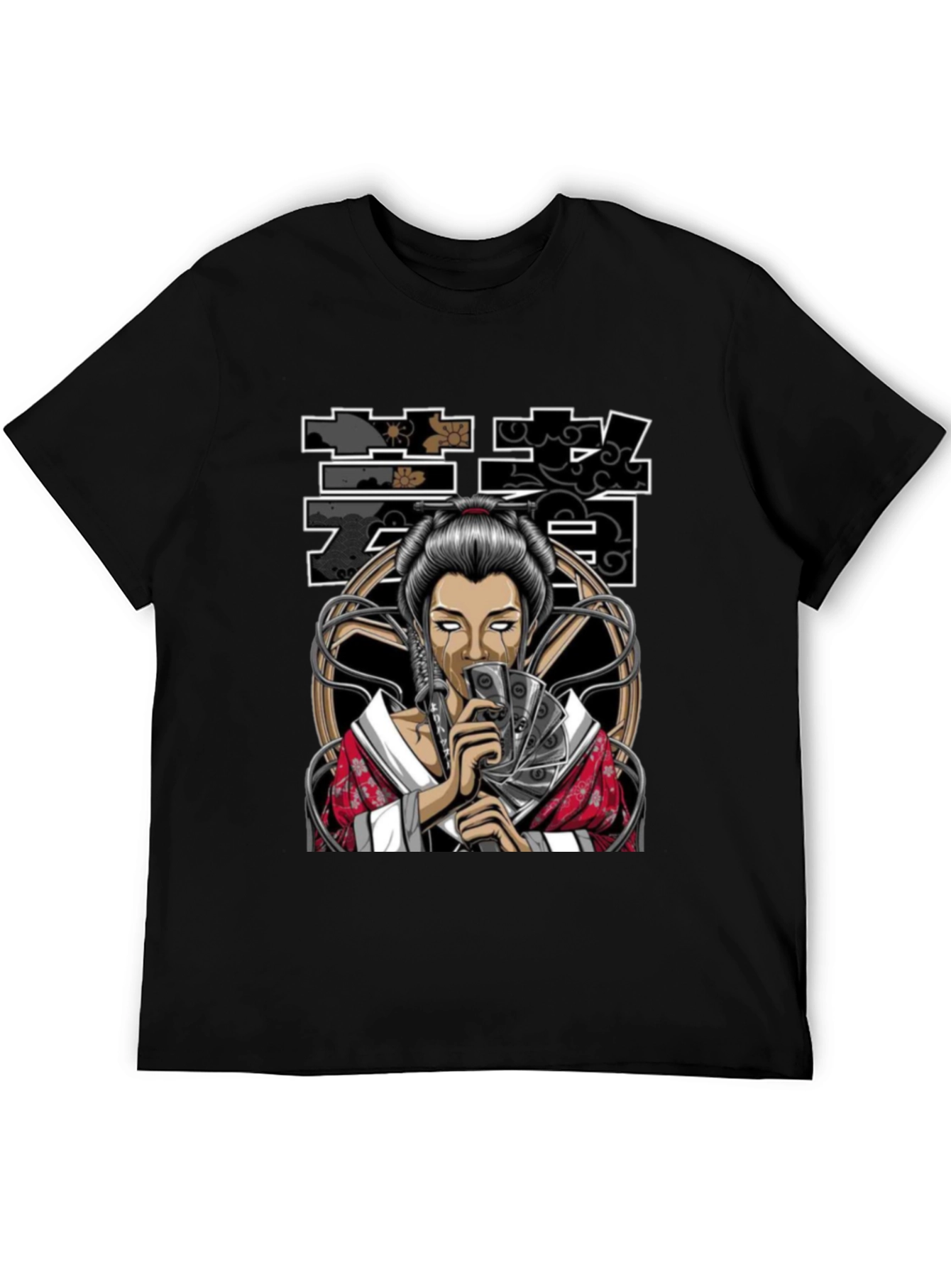 Geisha Art Black T-Shirt