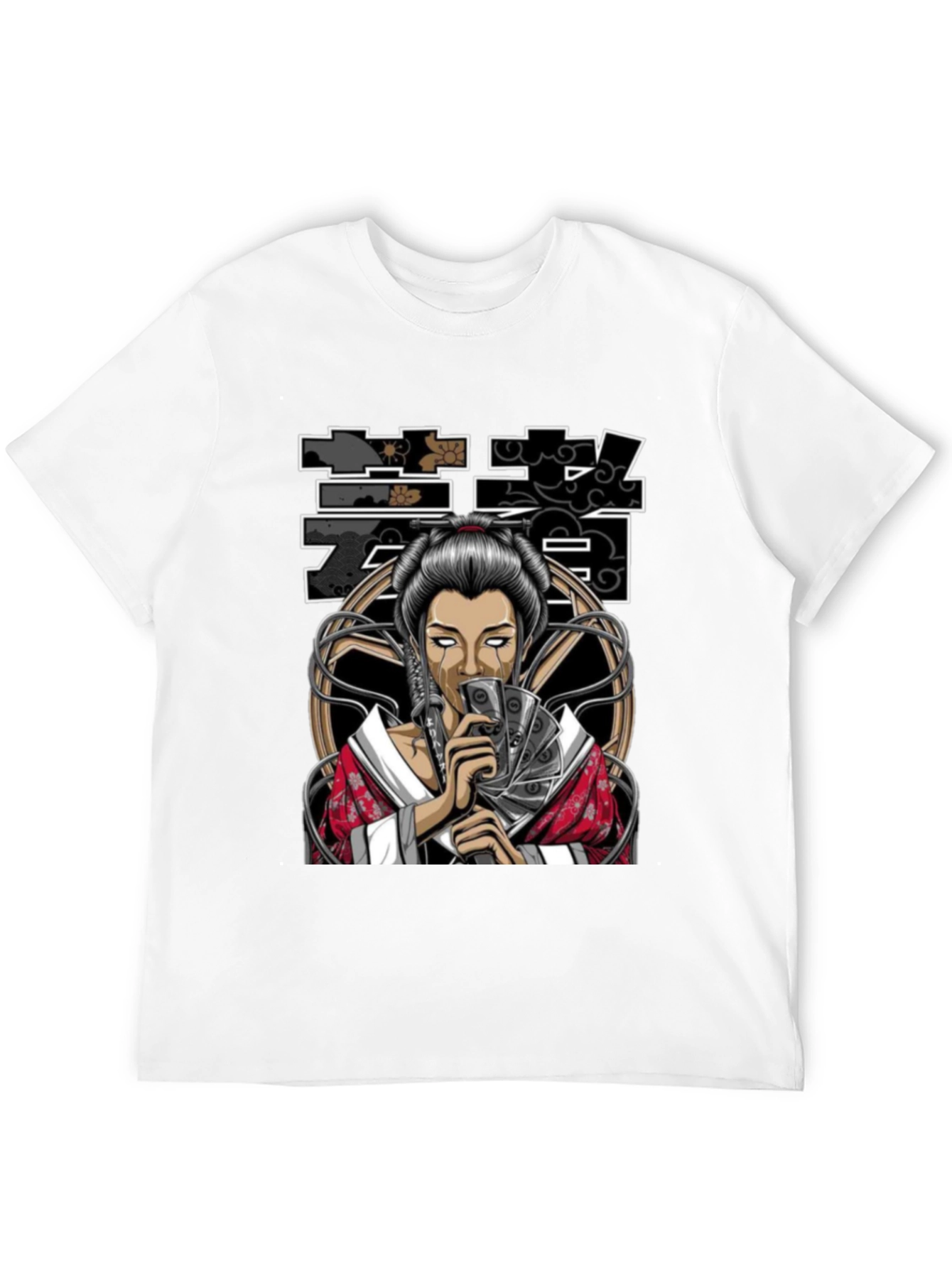 Geisha Art Black T-Shirt