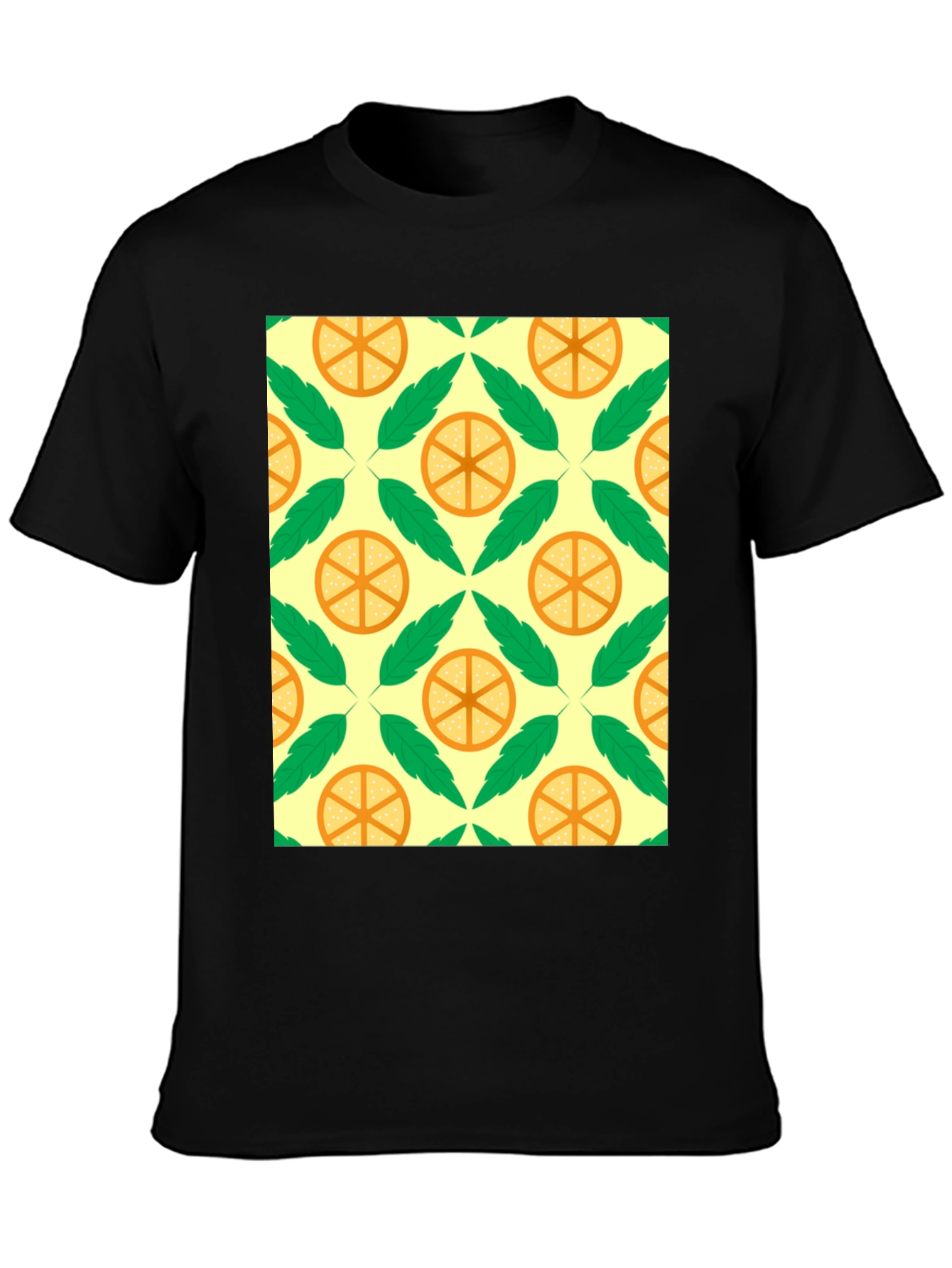 Citrus & Leaf Patterned Graphic Tee