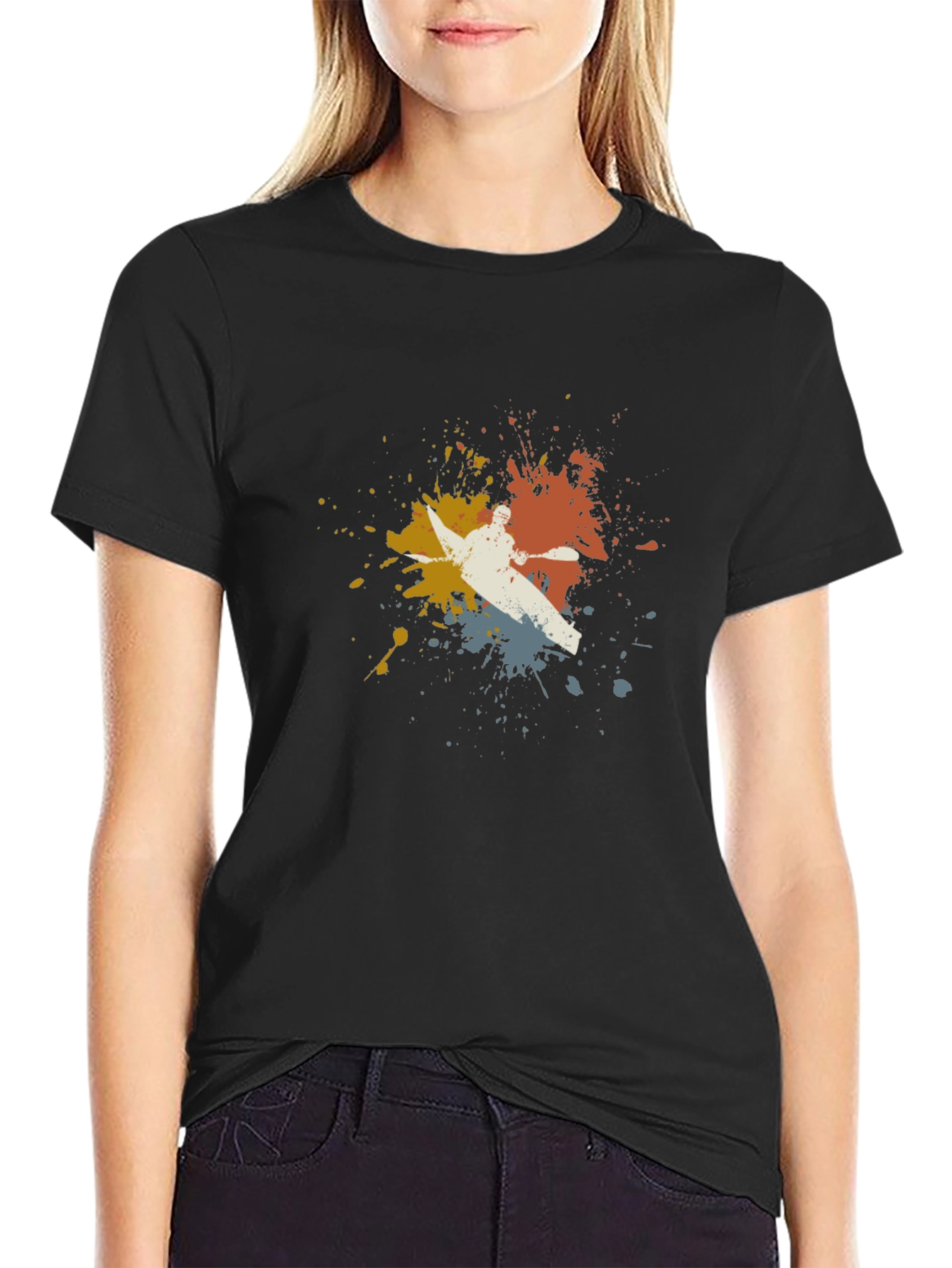 Kayaking Splatter T-Shirt - Unique Design