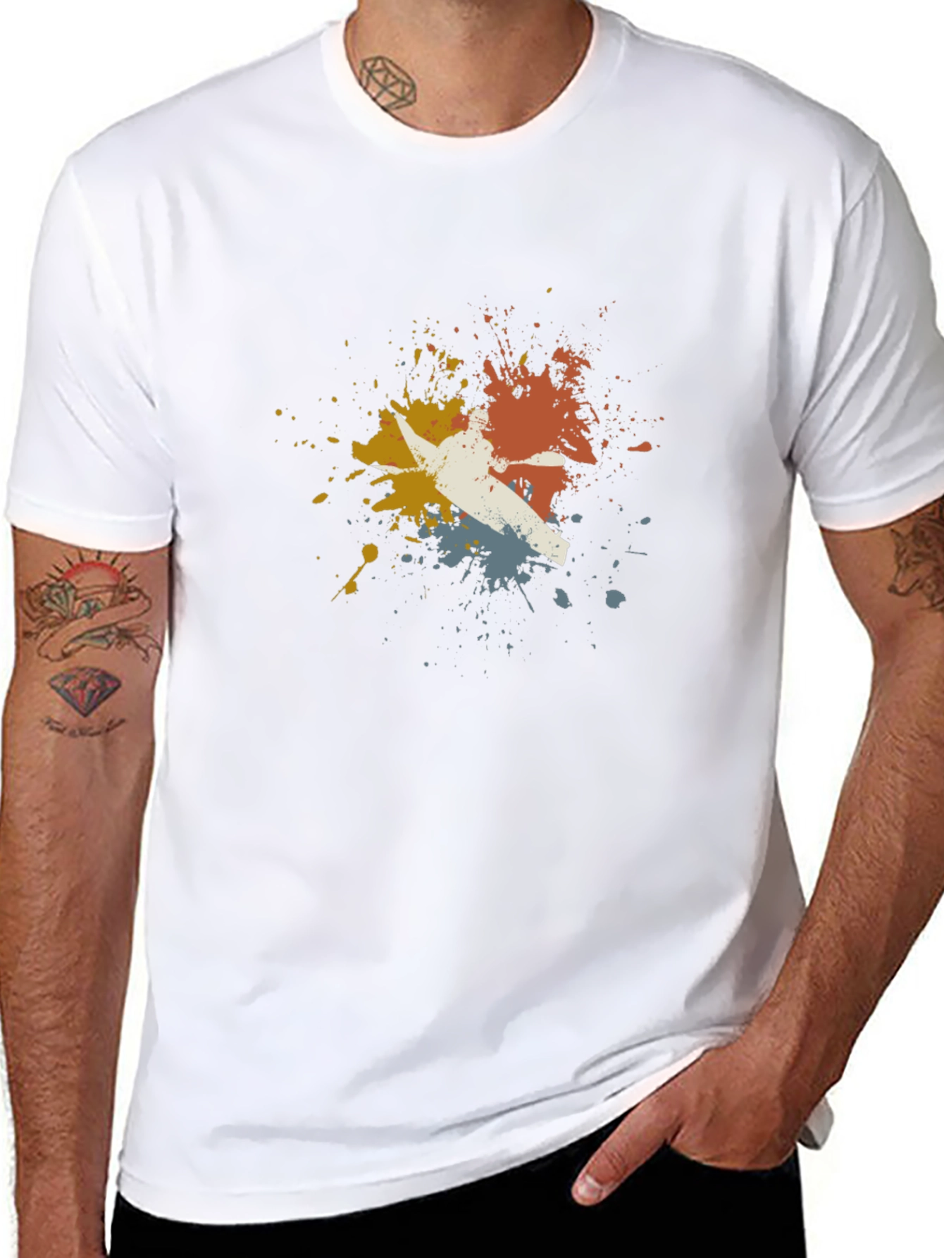 Kayaking Splatter T-Shirt - Unique Design