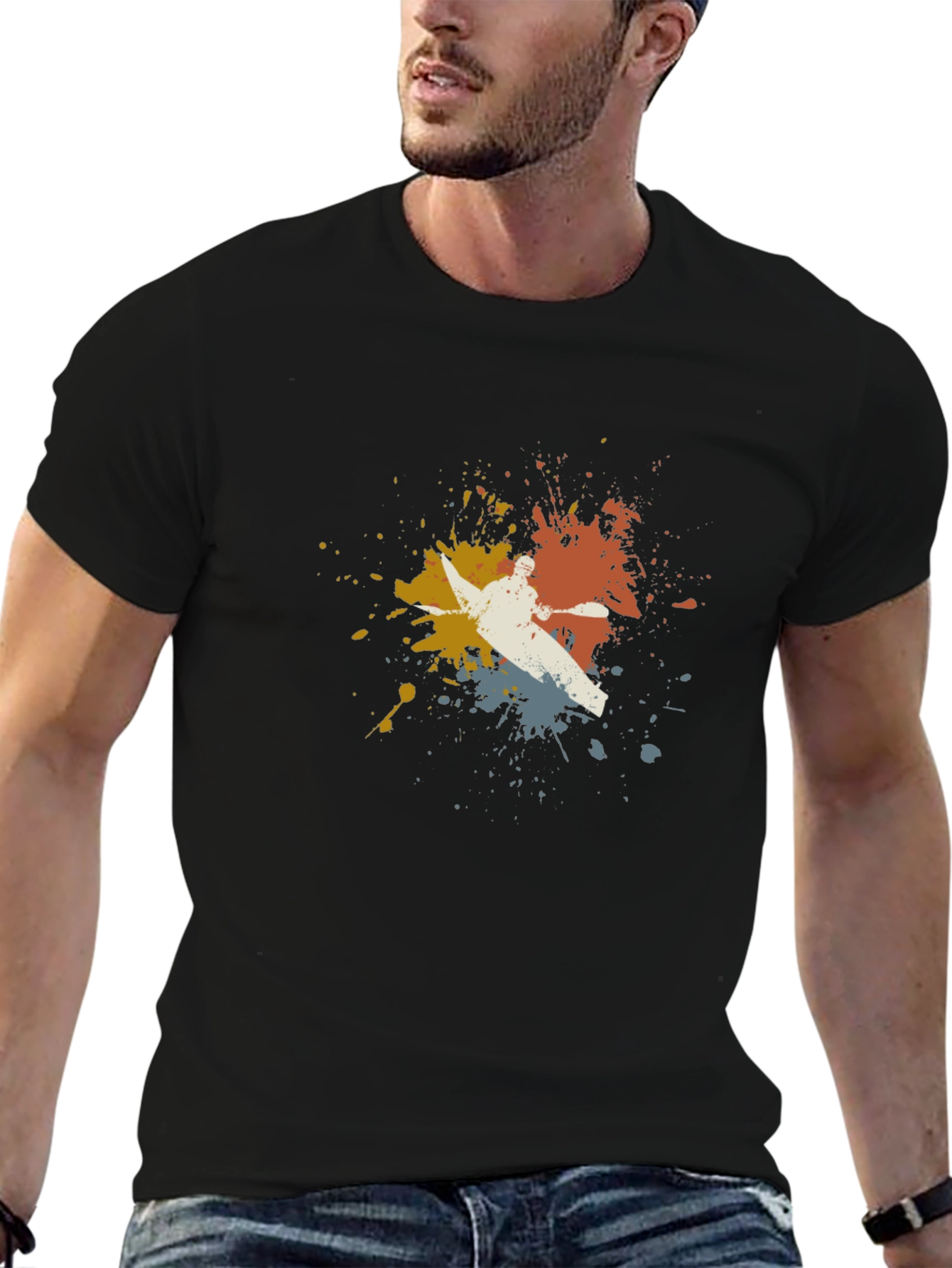 Kayaking Splatter T-Shirt - Unique Design