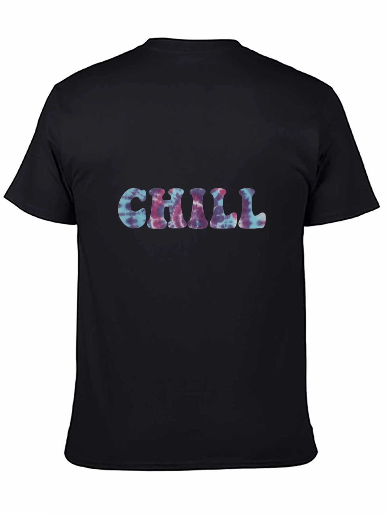 Chill Tie-Dye Graphic Black Tee