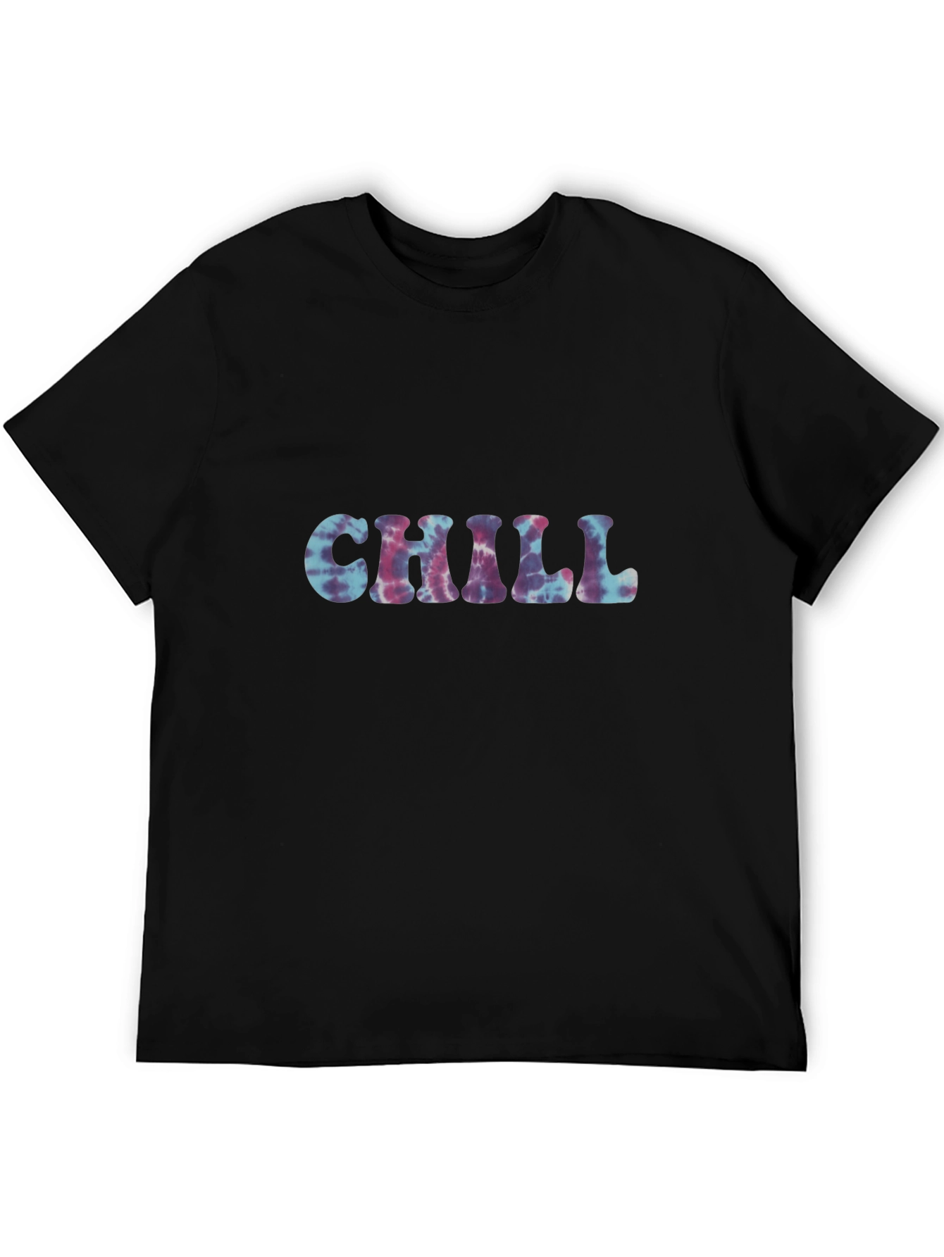 Chill Tie-Dye Graphic Black Tee