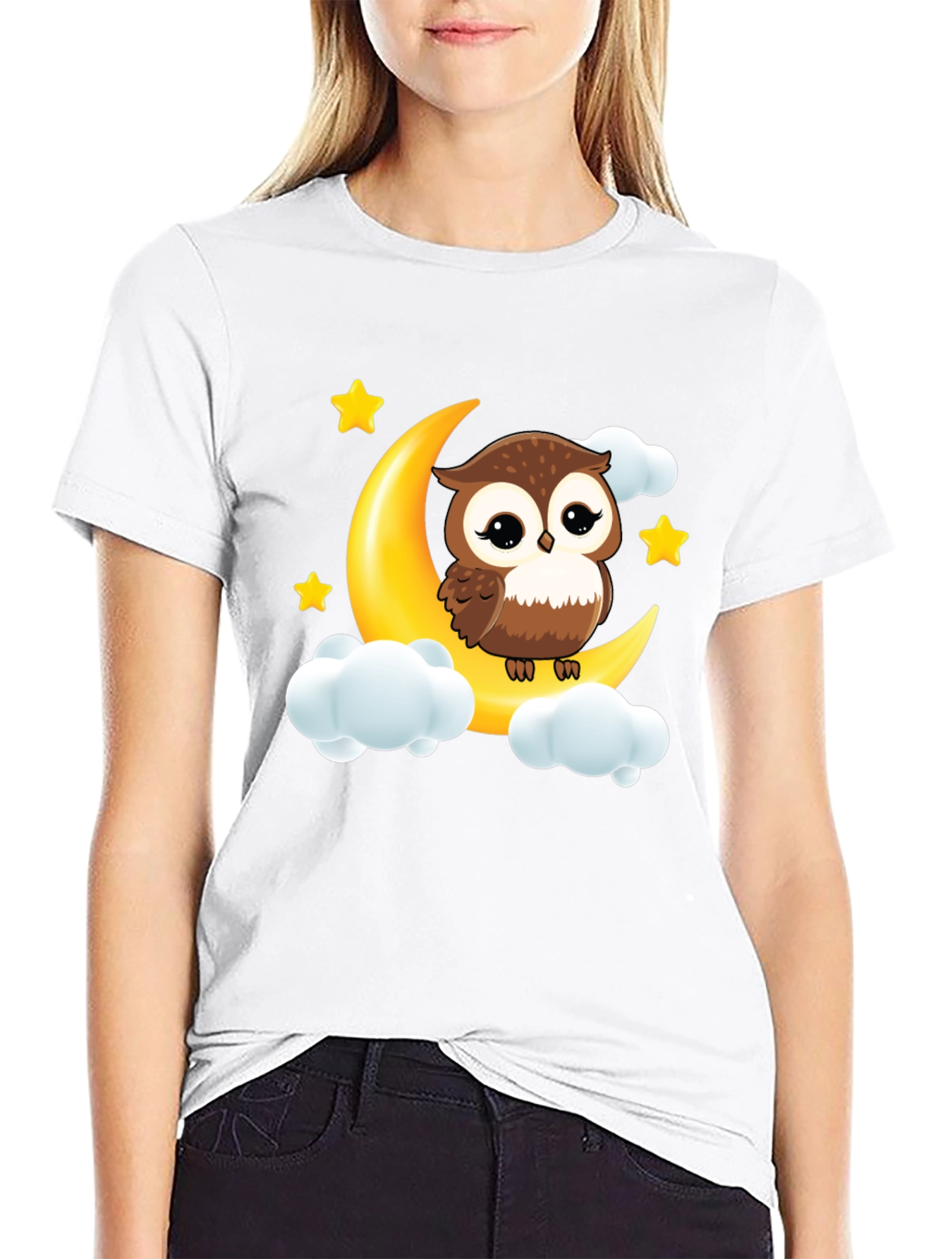 Owl on Moon Graphic Tee