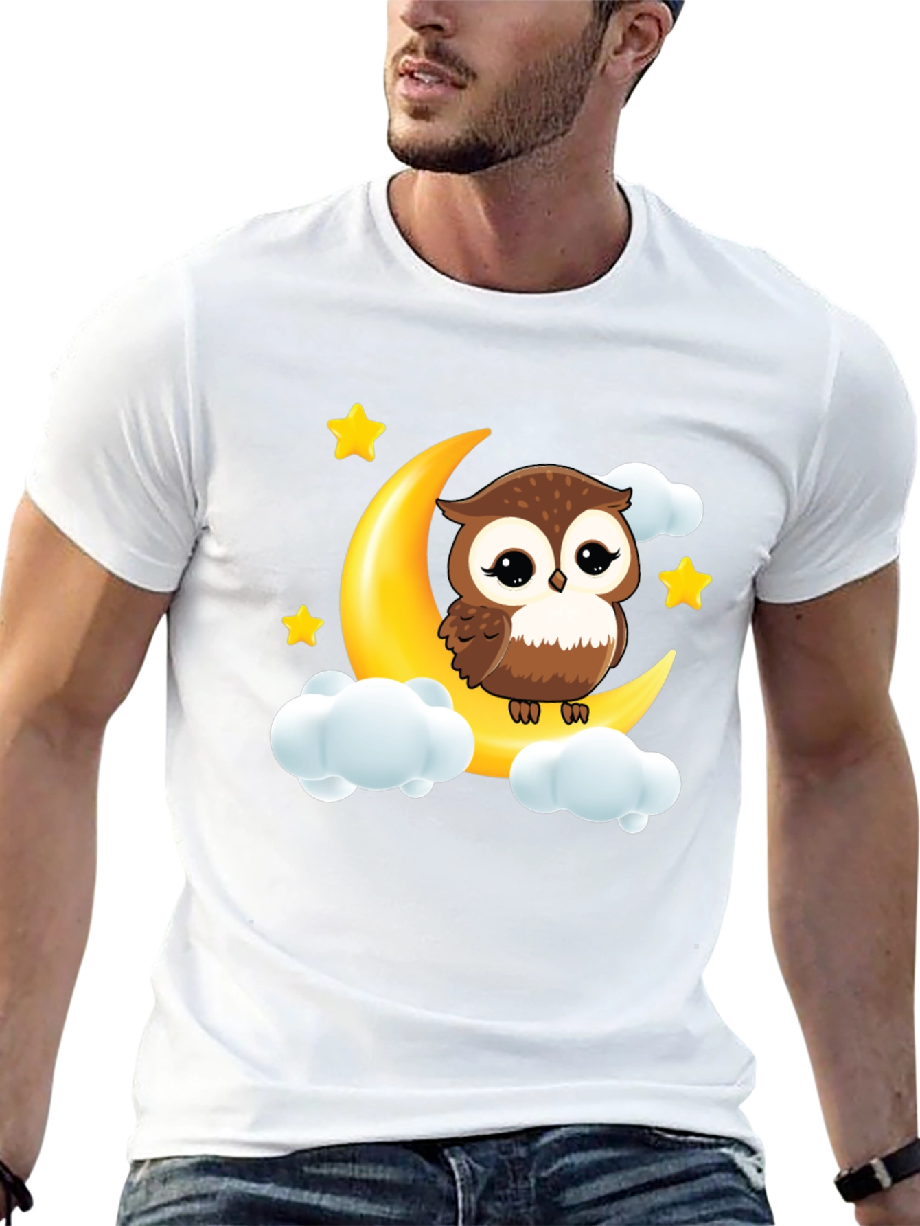 Owl on Moon Graphic Tee