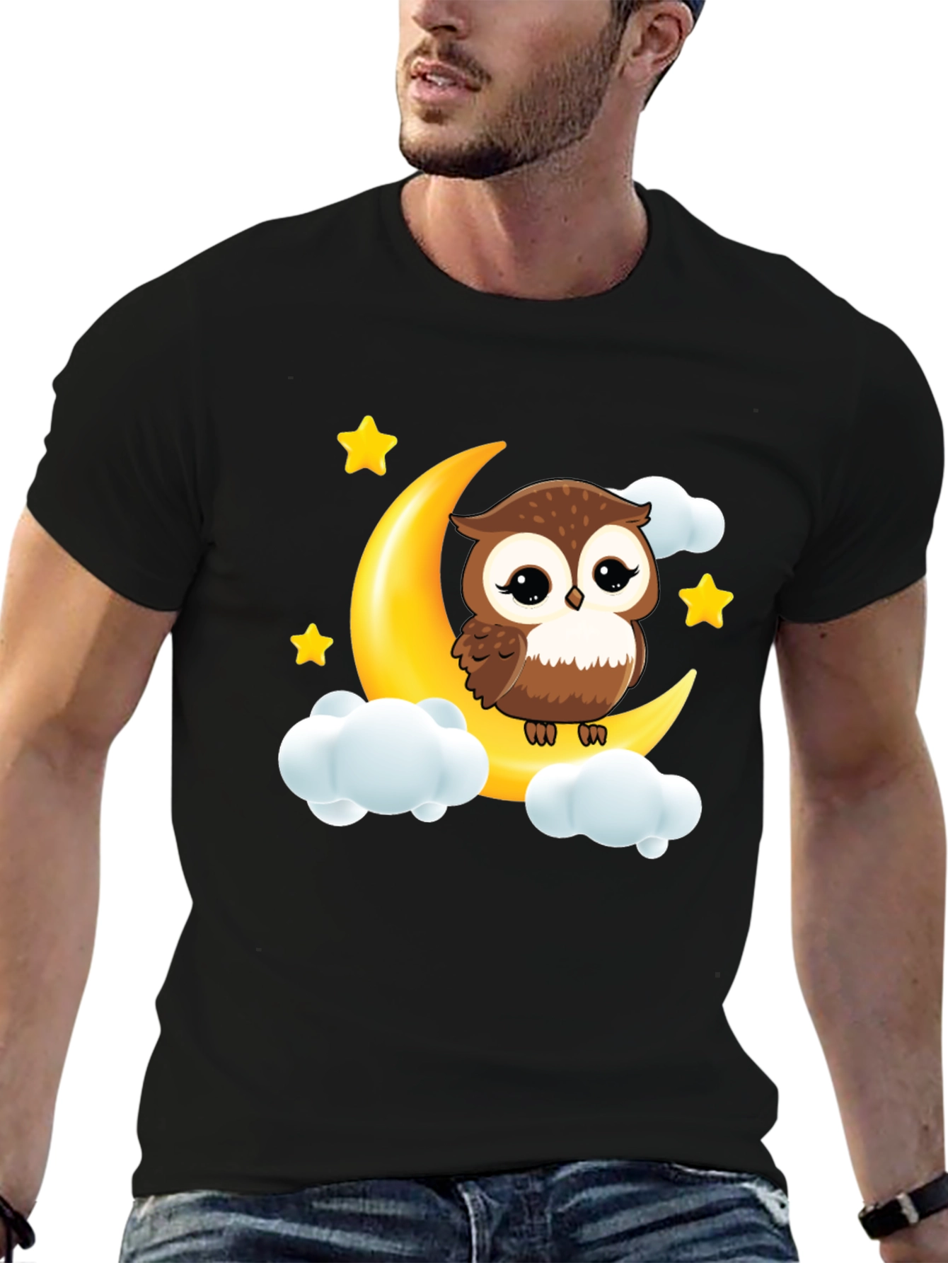 Owl on Moon Graphic Tee