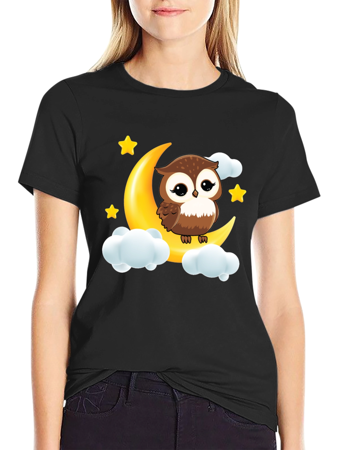 Owl on Moon Graphic Tee