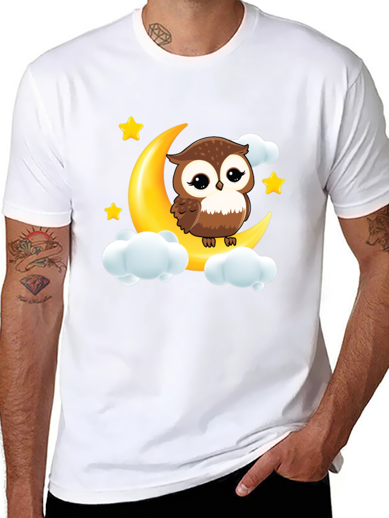 Owl on Moon Graphic Tee