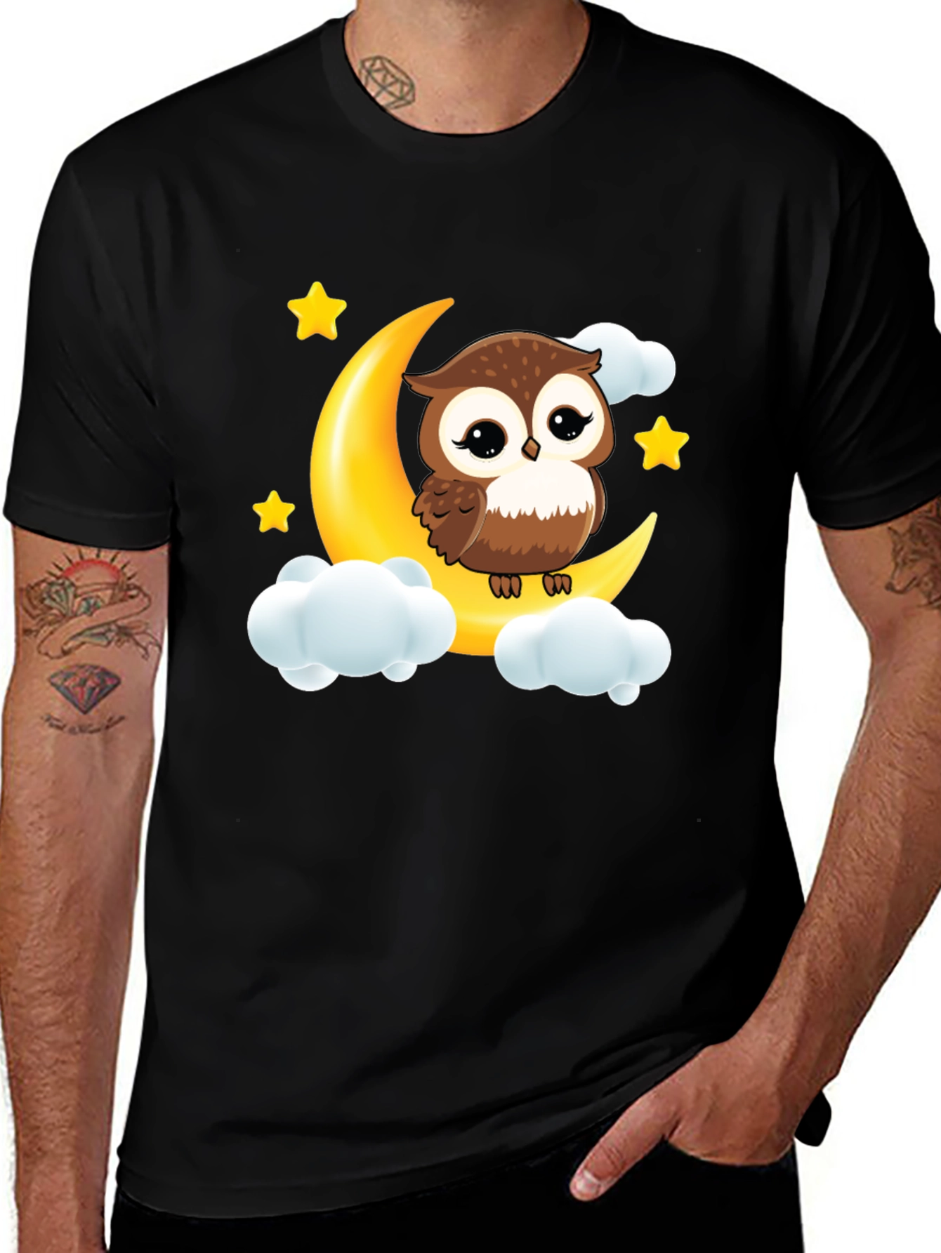 Owl on Moon Graphic Tee