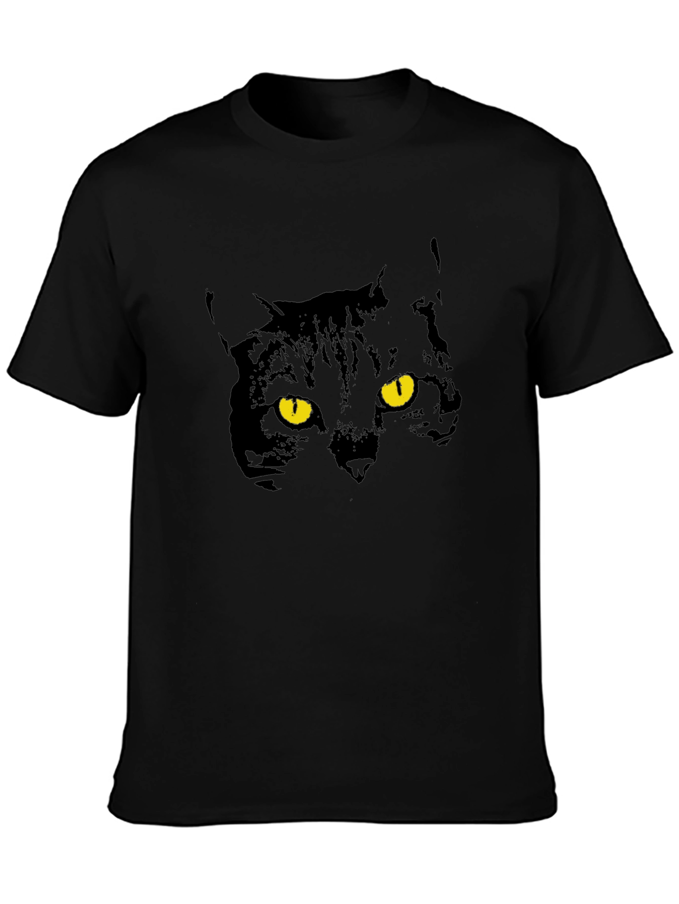 Mens Black Cat Graphic T-Shirt