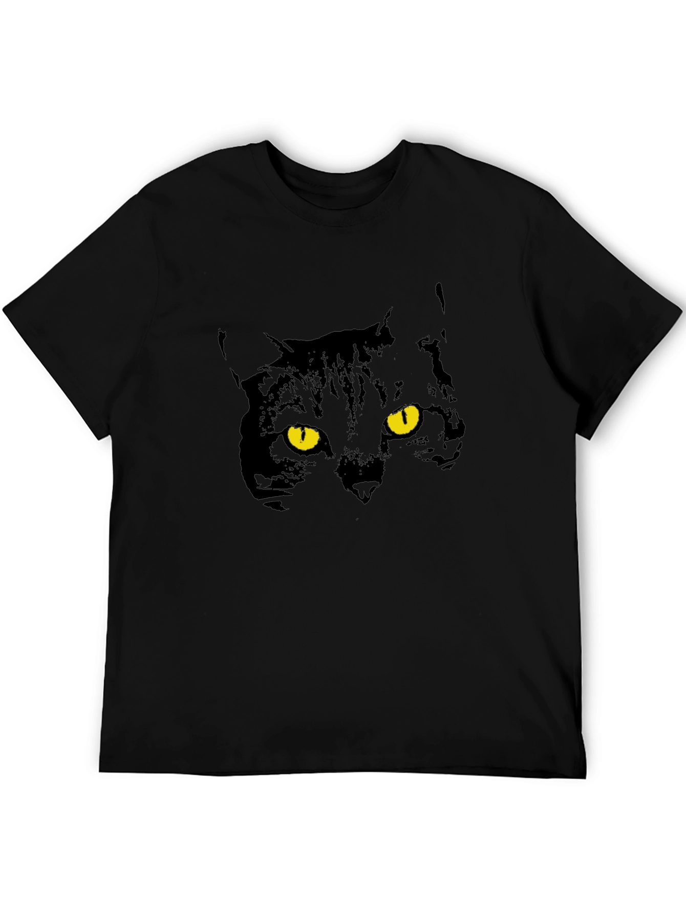 Mens Black Cat Graphic T-Shirt