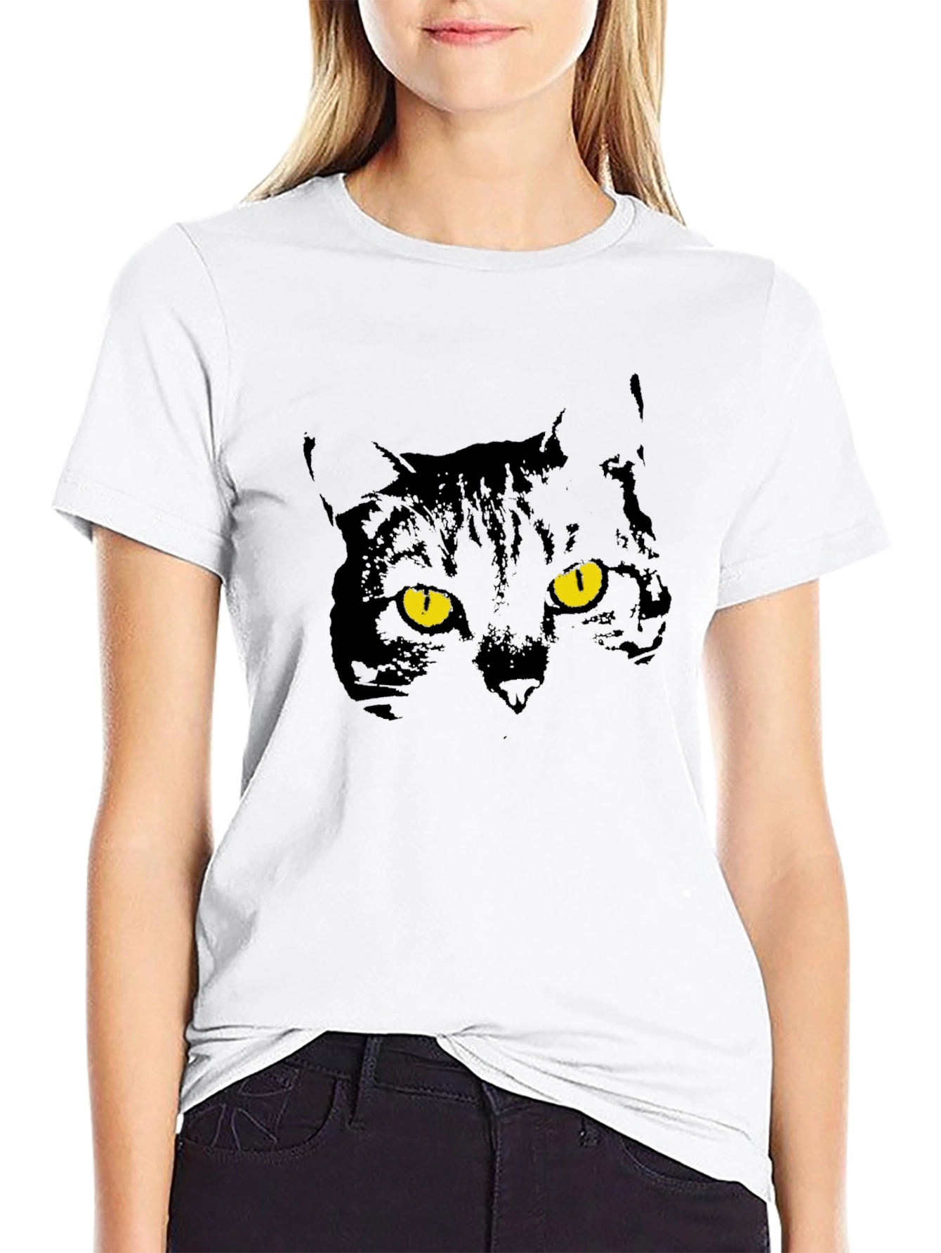 Mens Black Cat Graphic T-Shirt