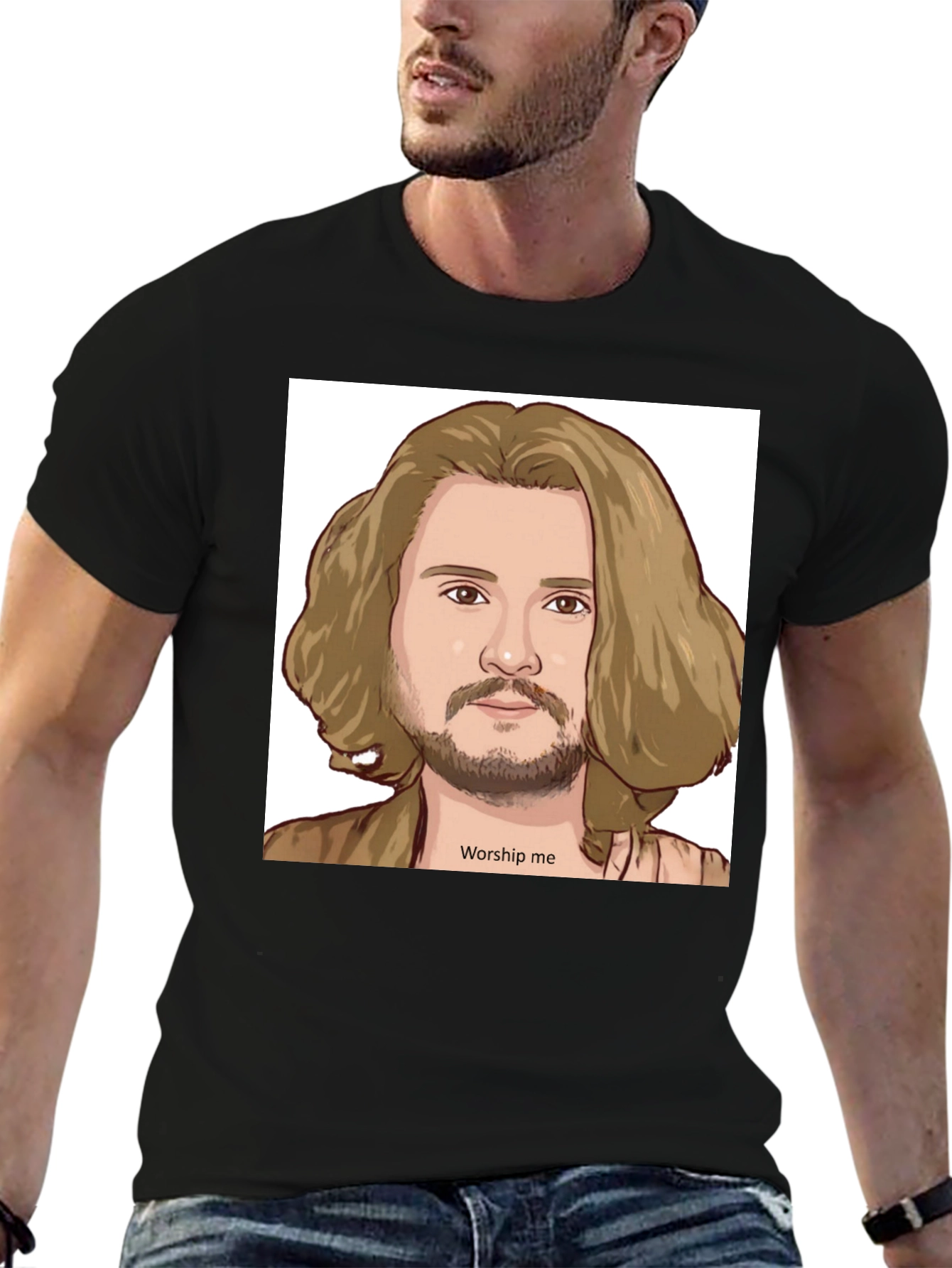 Worship Me Cartoon Graphic Tee