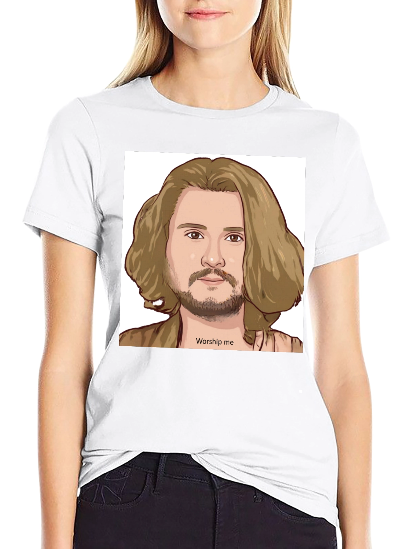 Worship Me Cartoon Graphic Tee