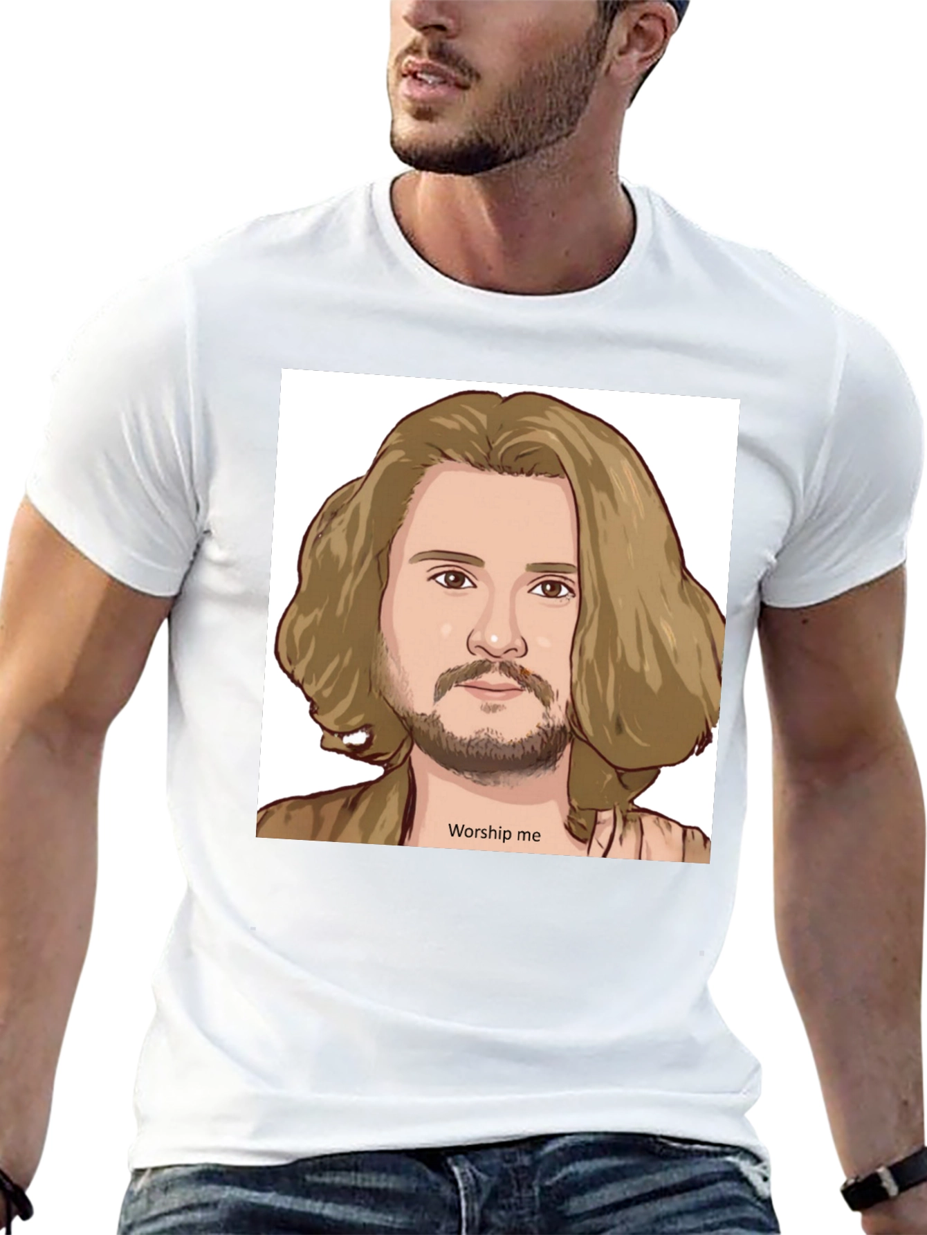 Worship Me Cartoon Graphic Tee