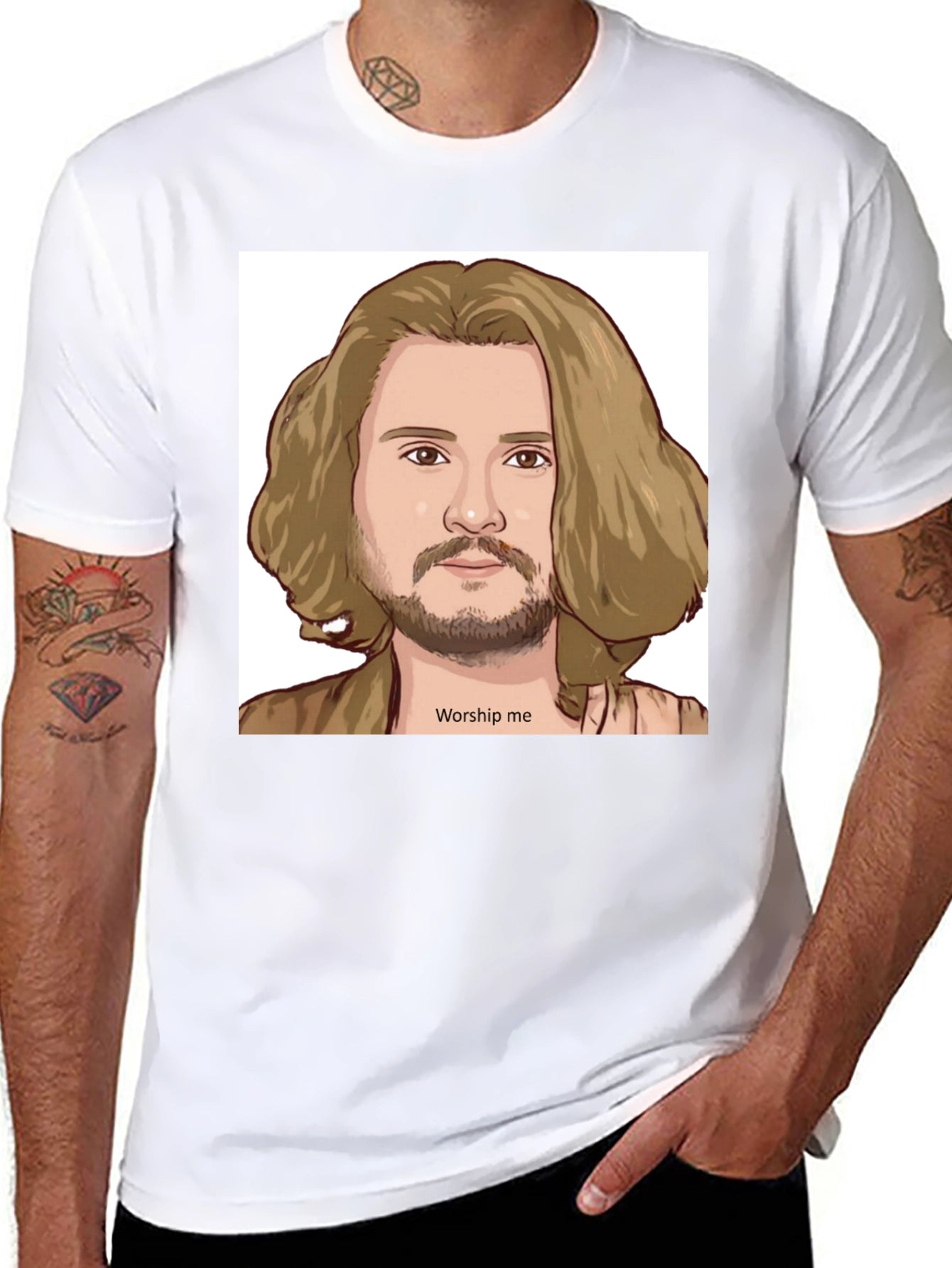 Worship Me Cartoon Graphic Tee