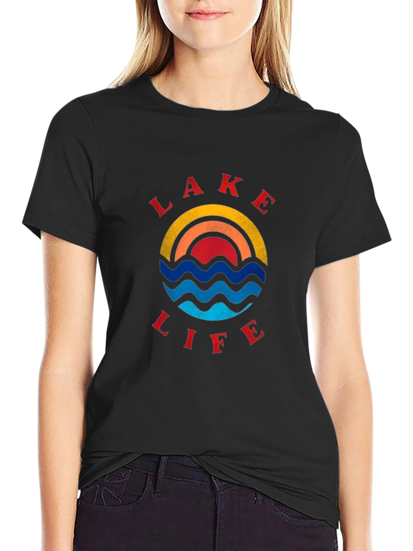 Lake Life Graphic T-Shirt - Black Cotton Tee