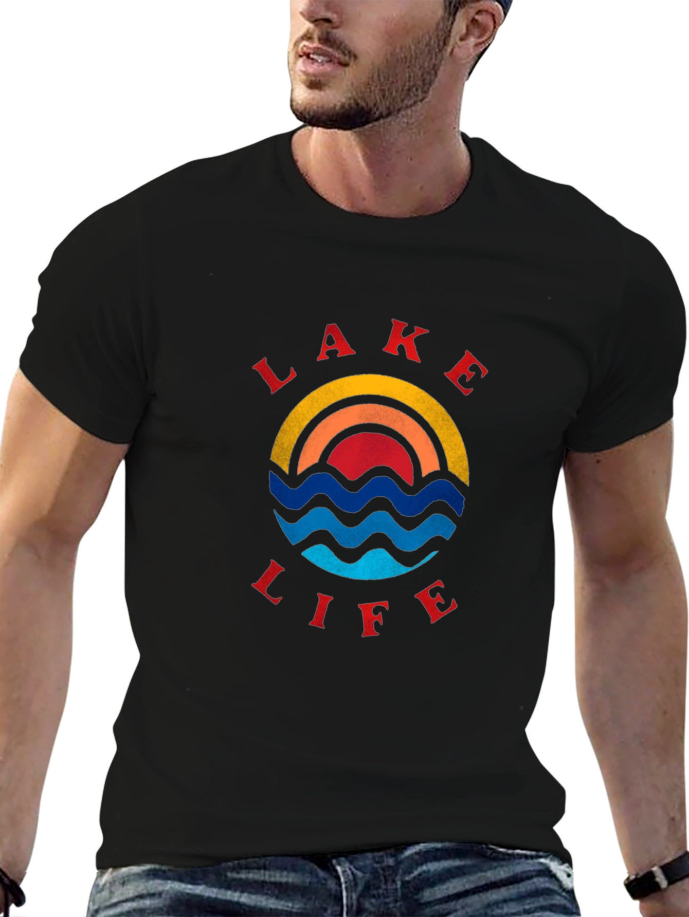 Lake Life Graphic T-Shirt - Black Cotton Tee