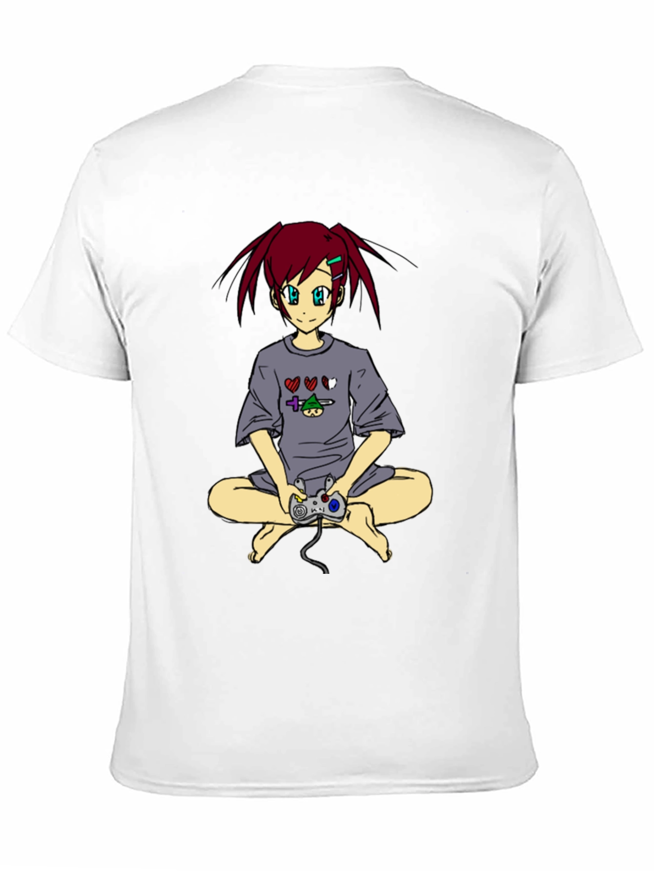 Anime Girl Gamer T-Shirt - Black