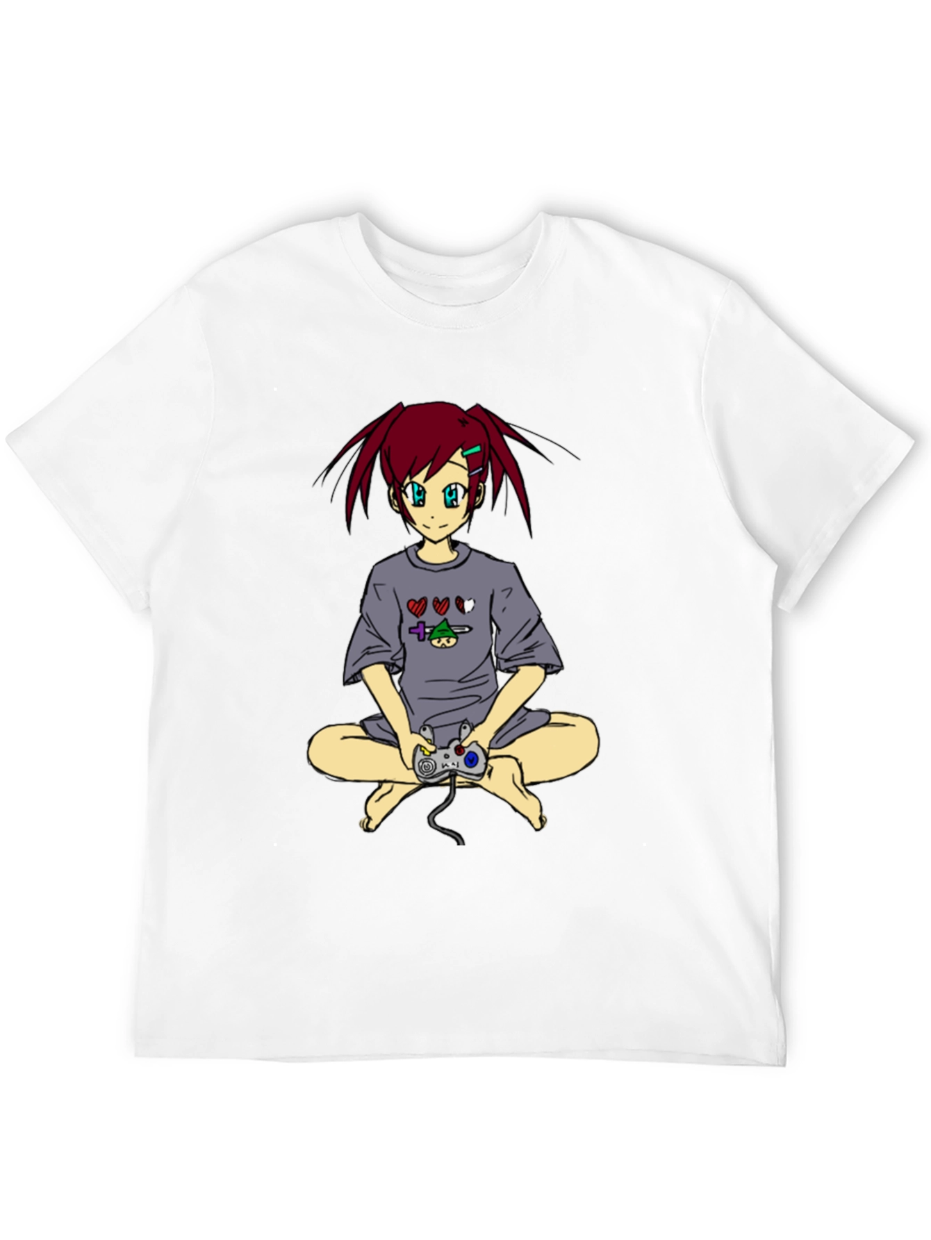 Anime Girl Gamer T-Shirt - Black