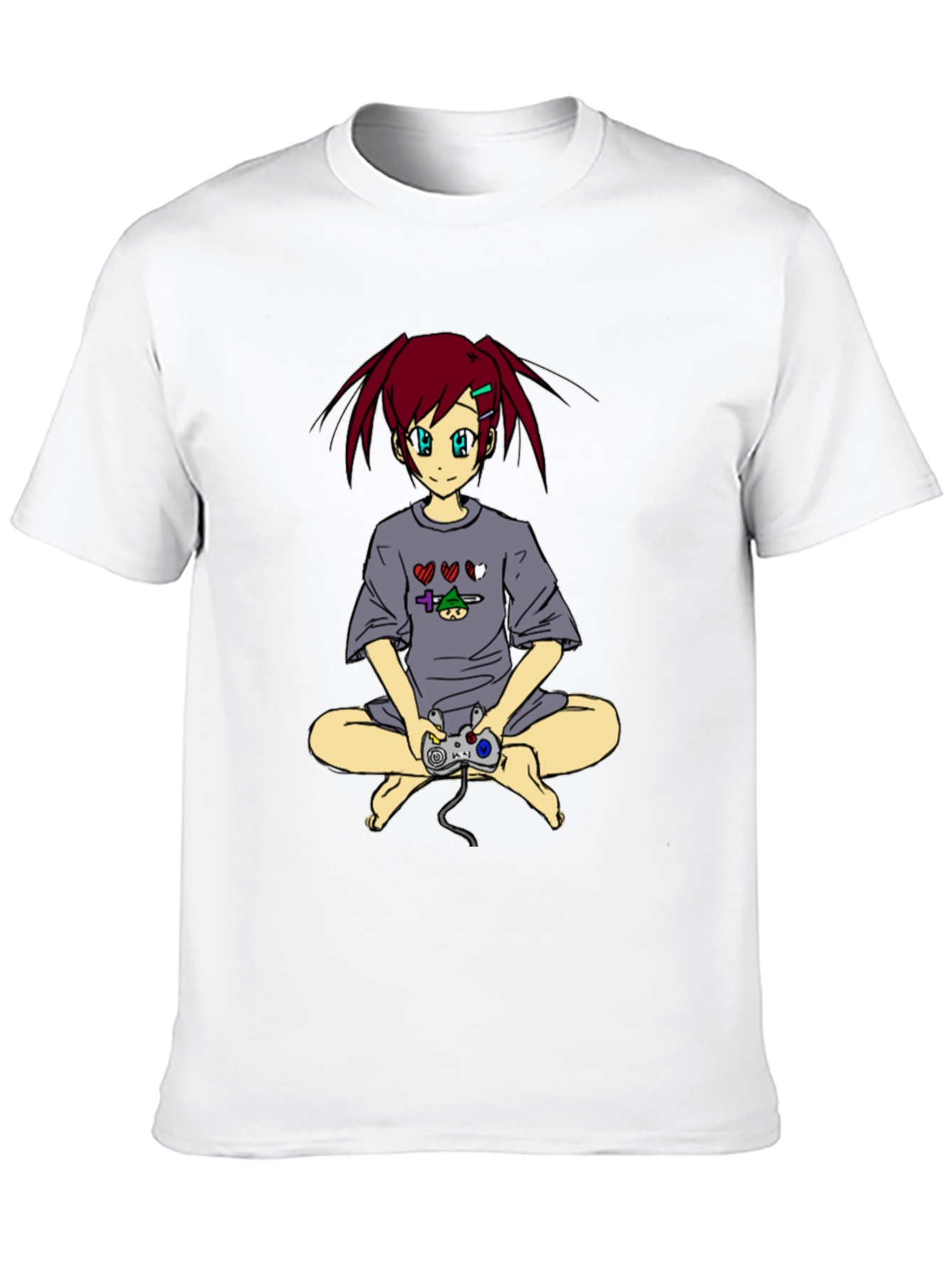 Anime Girl Gamer T-Shirt - Black