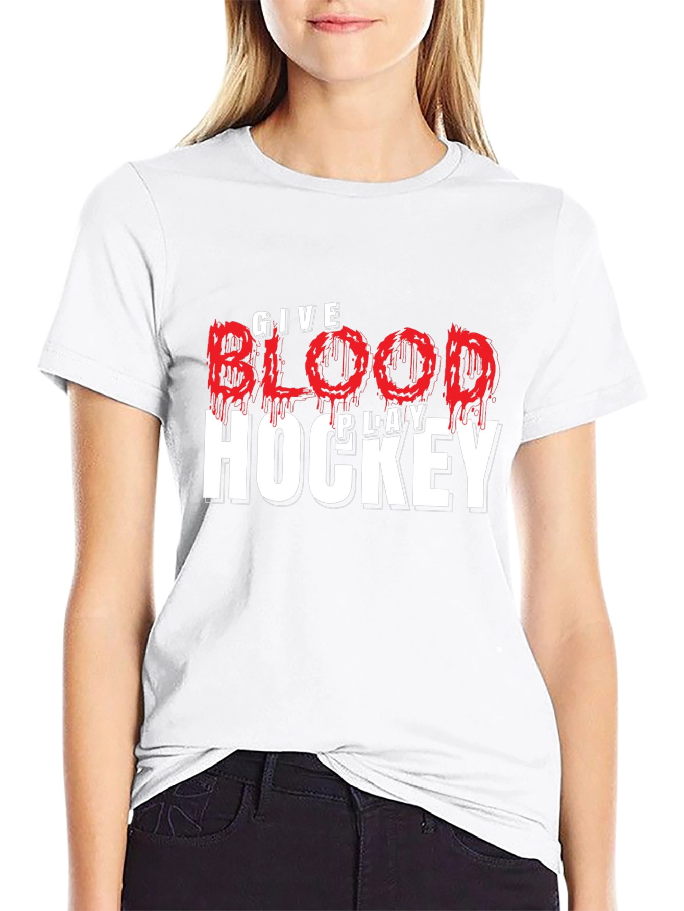 Give Blood Play Hockey T-Shirt